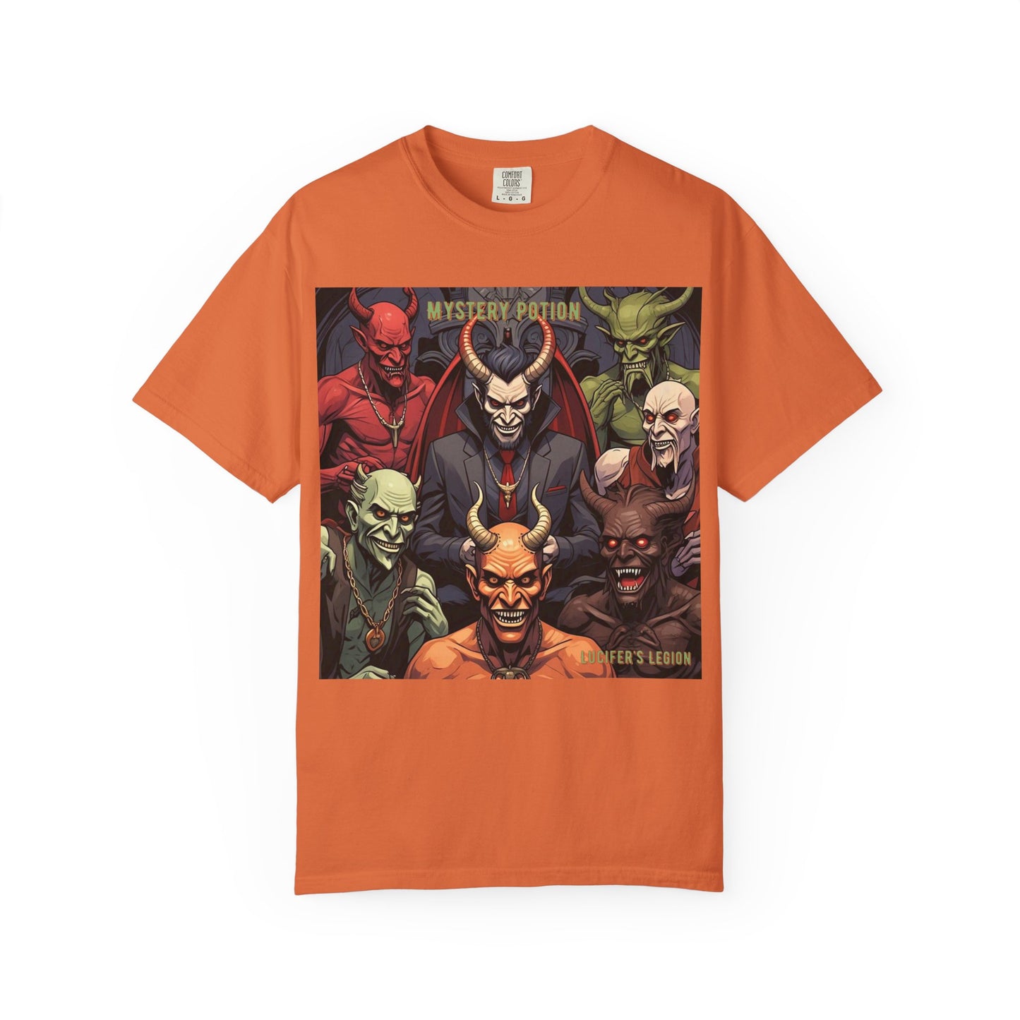 'Lucifer's Legion' by Mystery Potion, Unisex T-Shirt, Devil-Inspired Tee, Halloween Shirt, Comic Book Merch, Gift for Fans