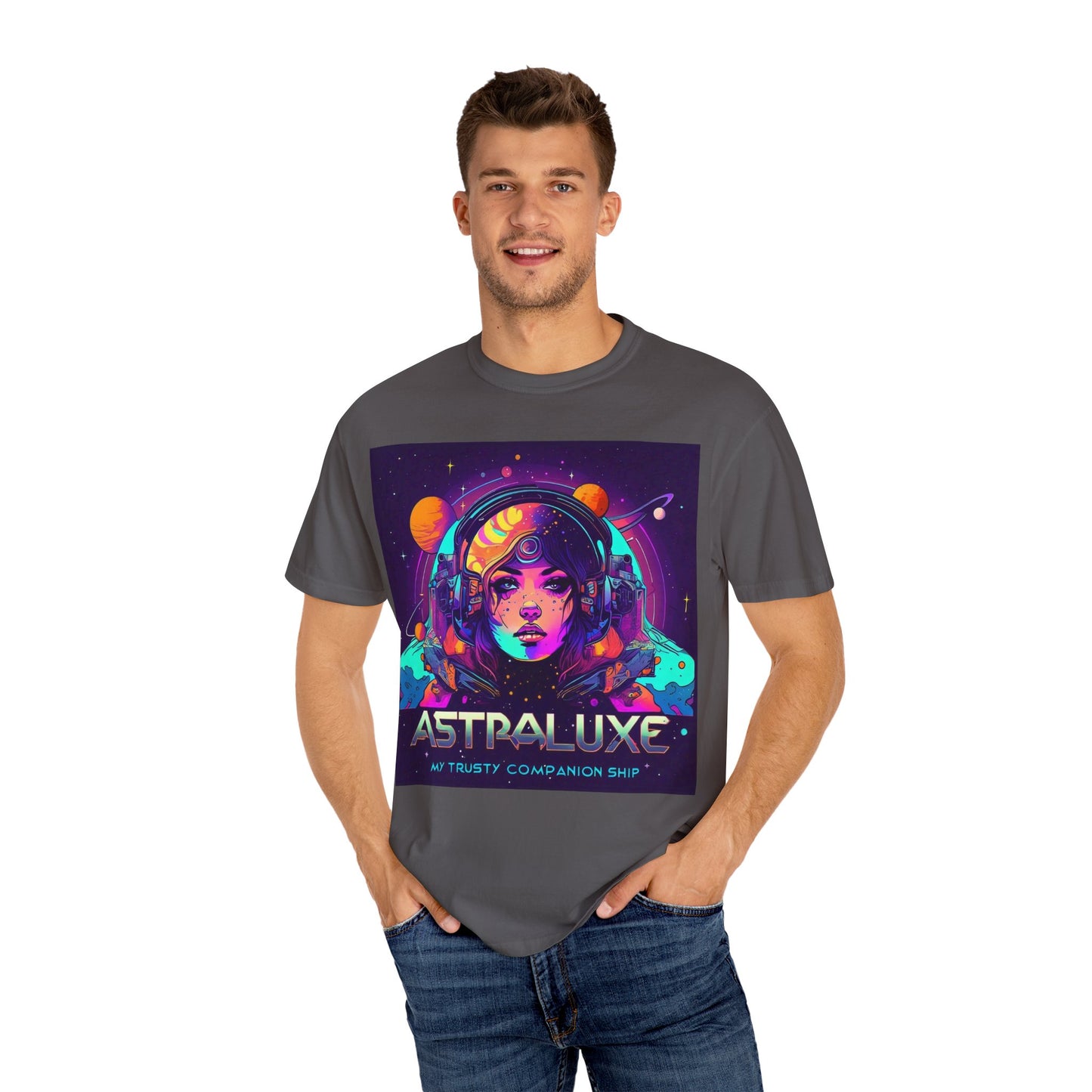 Astraluxe Unisex T-Shirt, Space Theme Tee, Gifts for Sci-Fi Lovers, Cosplay Costume, Festival Wear, Vintage Graphic Top