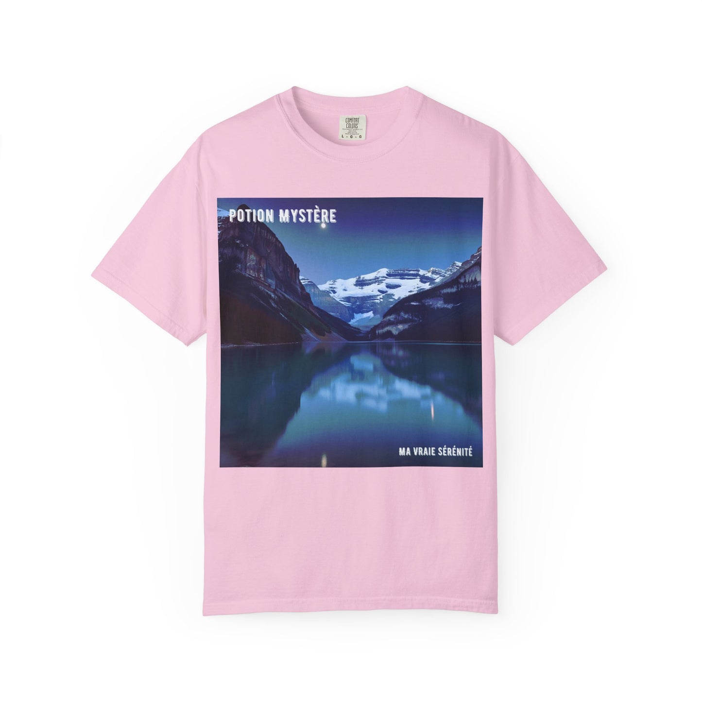 Mystical Lake Louise T-Shirt, Unisex Garment-Dyed Tee, Nature Lover Gift, Serenity in Adventure Apparel, Travel Fashion, Cool Summer Shirt