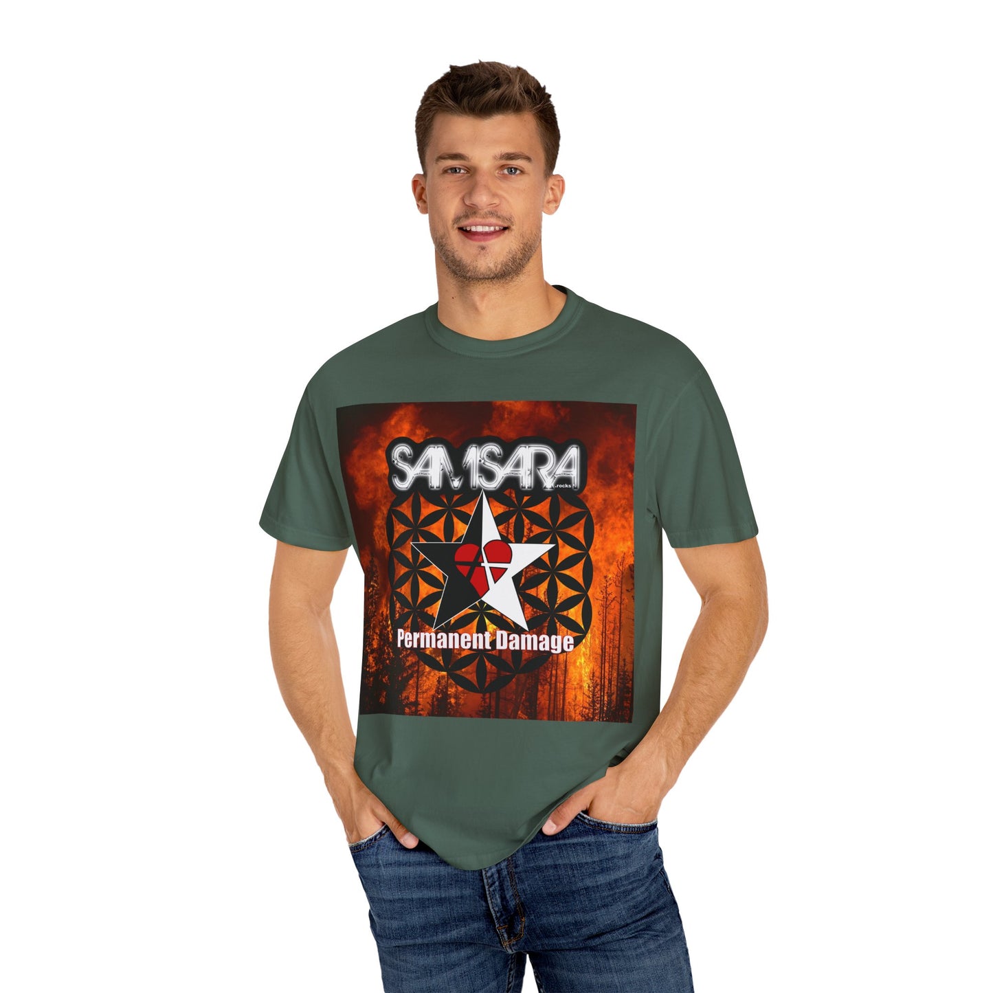 'Permanent Damage' by Samsara, Bold Graphic T-Shirt, Music Festival Gear, Unisex Casual Tee, Unique Gift for Friends, Statement Apparel, Concert Outfit