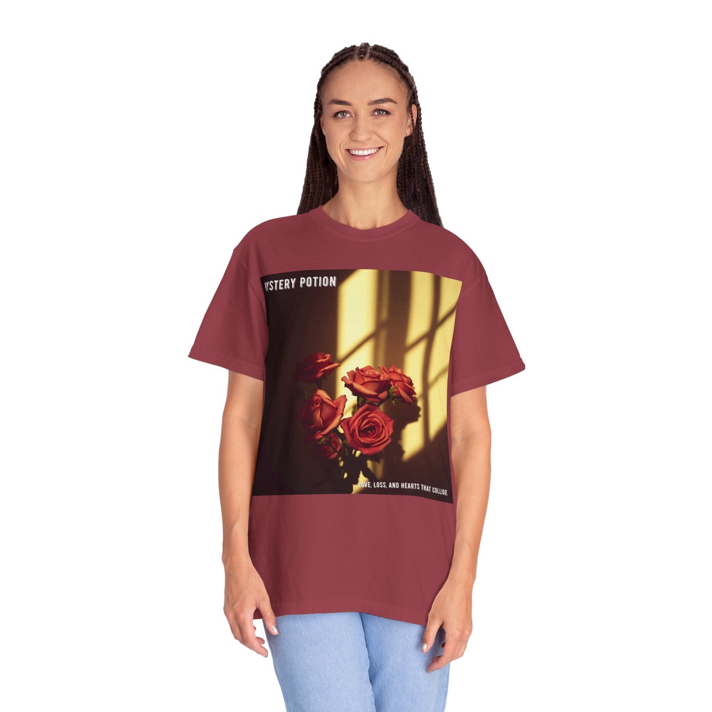 Mystery Potion Garment-Dyed Tee, Vintage Floral T-Shirt, Unisex Plant Lover Shirt, Gift for Her, Aesthetic Graphic Tee