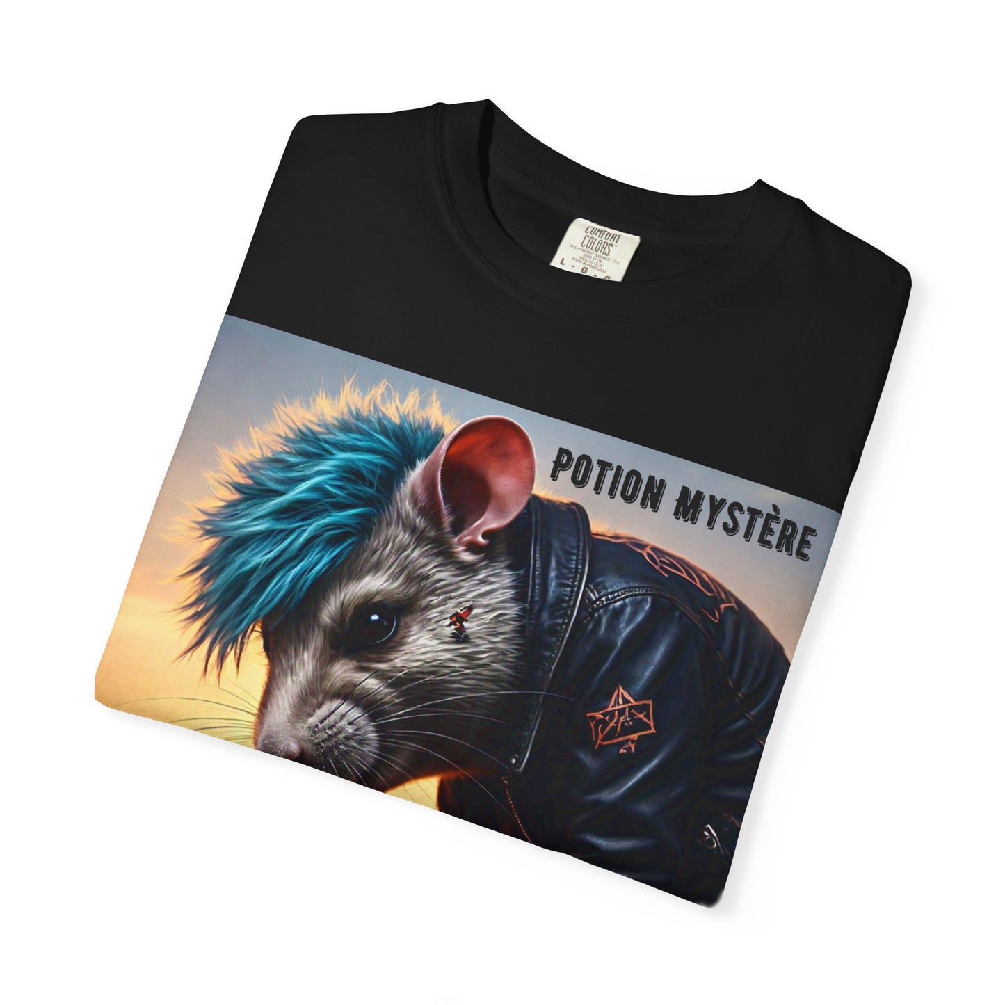 Mystical Punk Rat Toiling The Field Graphic T-Shirt | Unisex, Art Tee, Unique Animal Print, Gift for Animal Lovers, Casual Wear