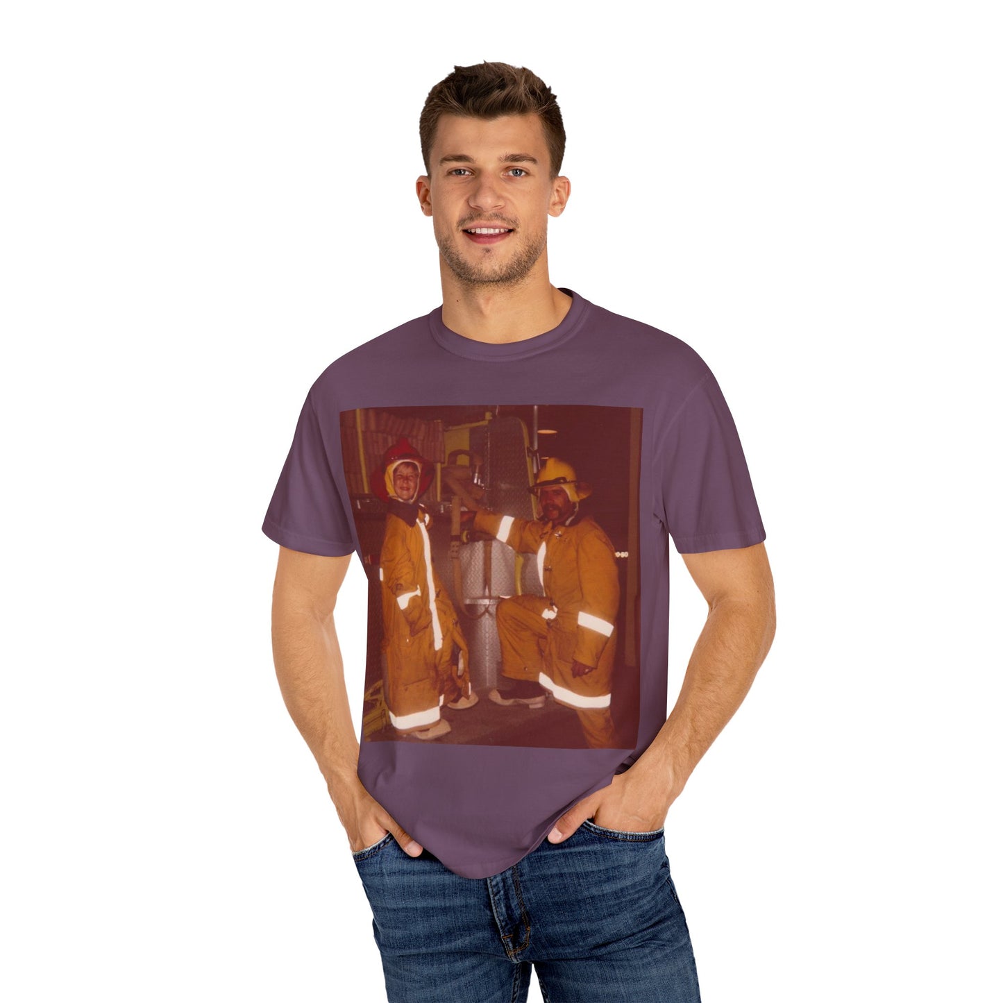 Vintage Firefighter T-Shirt, Unisex Garment-Dyed Tee, Retro Fire Rescue Shirt, Firefighter Gifts, Hero Tribute Apparel