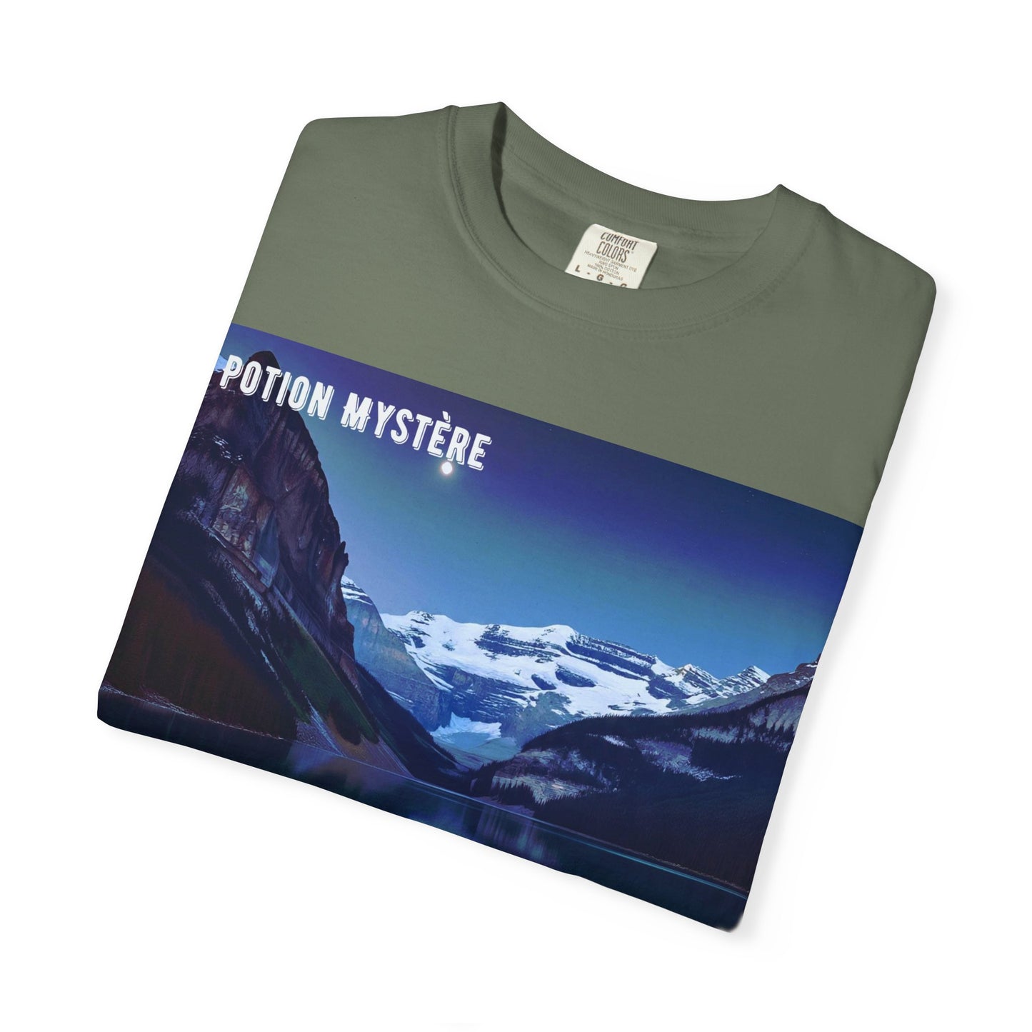 Mystical Lake Louise T-Shirt, Unisex Garment-Dyed Tee, Nature Lover Gift, Serenity in Adventure Apparel, Travel Fashion, Cool Summer Shirt