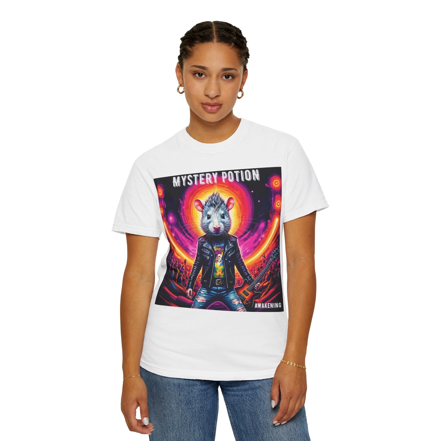 Mystical Hamster Graphic Tee | Unisex Edgy T-Shirt, Perfect for Festivals, Concerts, Gifts, Casual Wear, and Parties