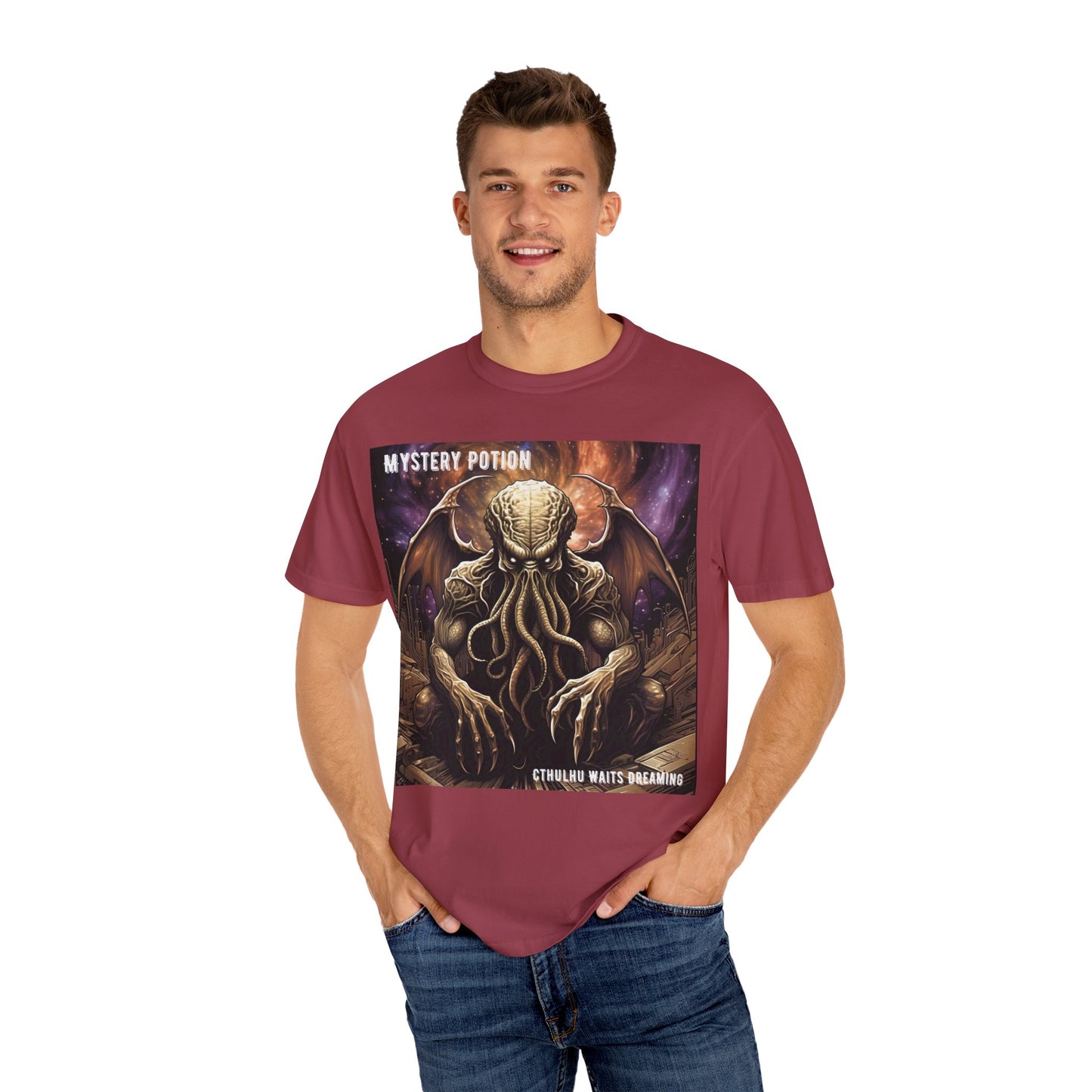 Mystery Potion Unisex T-Shirt, Cthulhu Inspired Tee, Gothic Apparel, Witchy Clothing, Halloween Outfit, Fantasy Fan Gift