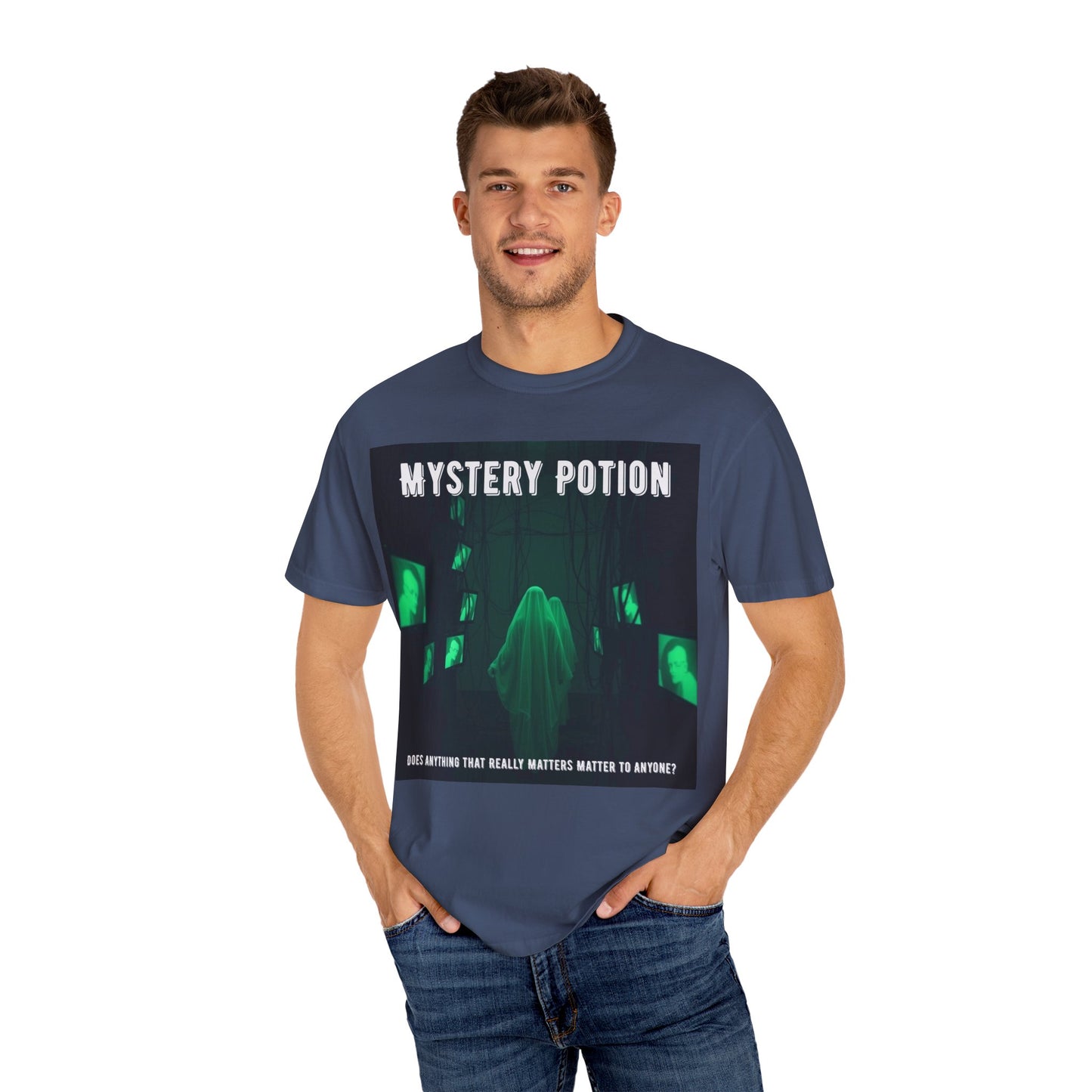Mystery Potion Unisex T-Shirt | Ghostly Vibe | Perfect for Halloween, Gifts, or Casual Wear, Unique Tee, Spooky Apparel, Graphic Shirt