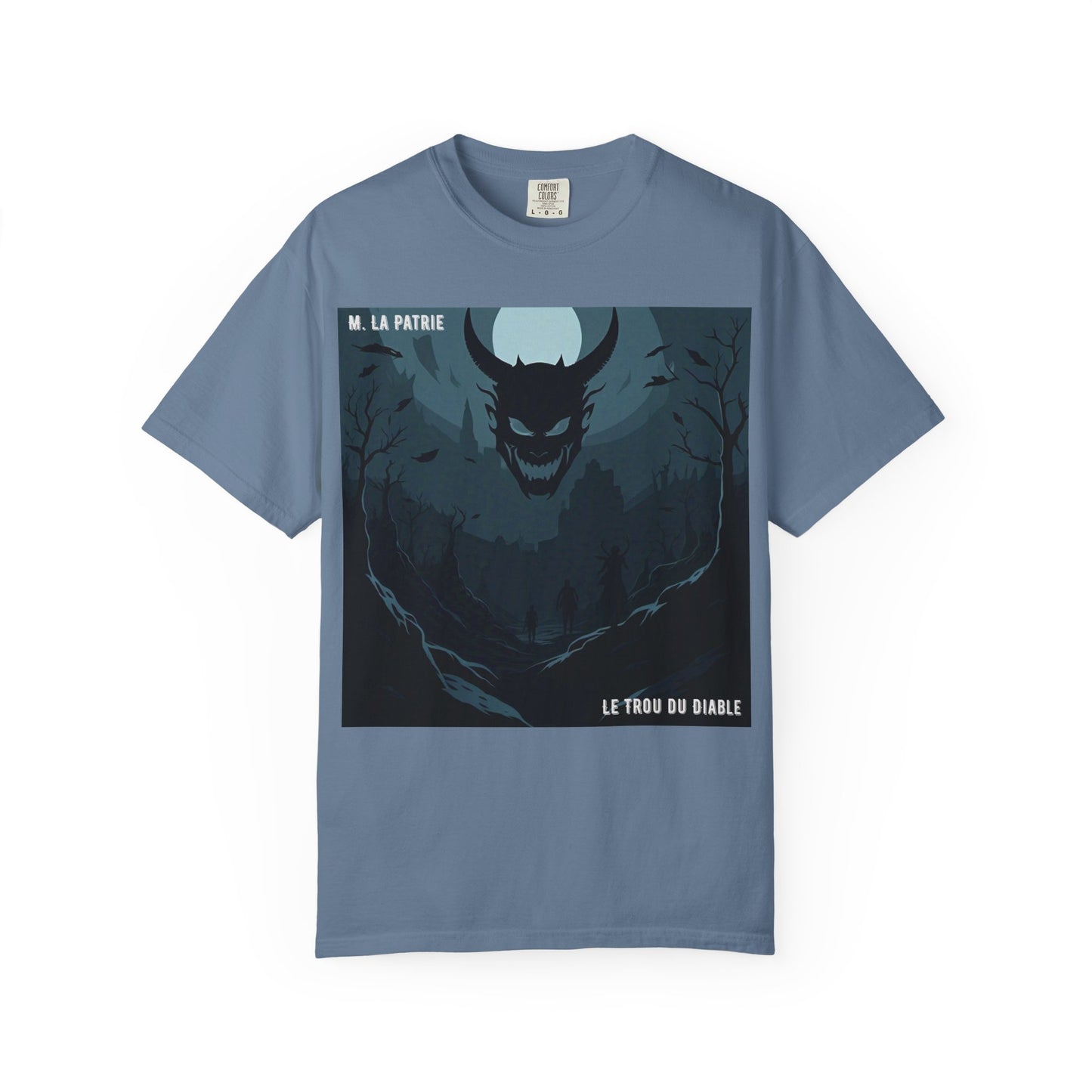 Mysterious Graphic Tee, Unisex Garment-Dyed T-Shirt, Dark Fantasy Shirt, Gift for Adventurers, Halloween Apparel, Unique Artwear