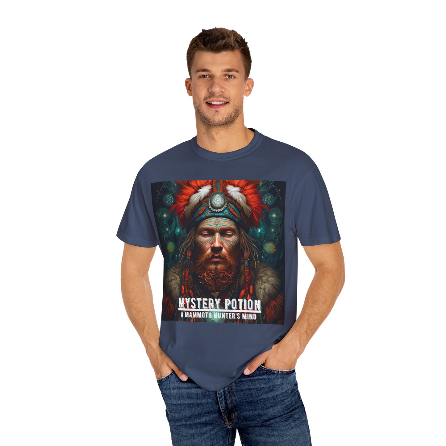 'A Mammoth Hunter's Mind' Mystery Potion Mystical Vintage Inspired Unisex T-Shirt, Cozy Gift for Nature Lovers, Unique Graphic Tee for Festivals, Casual Wear, Statement Shirt