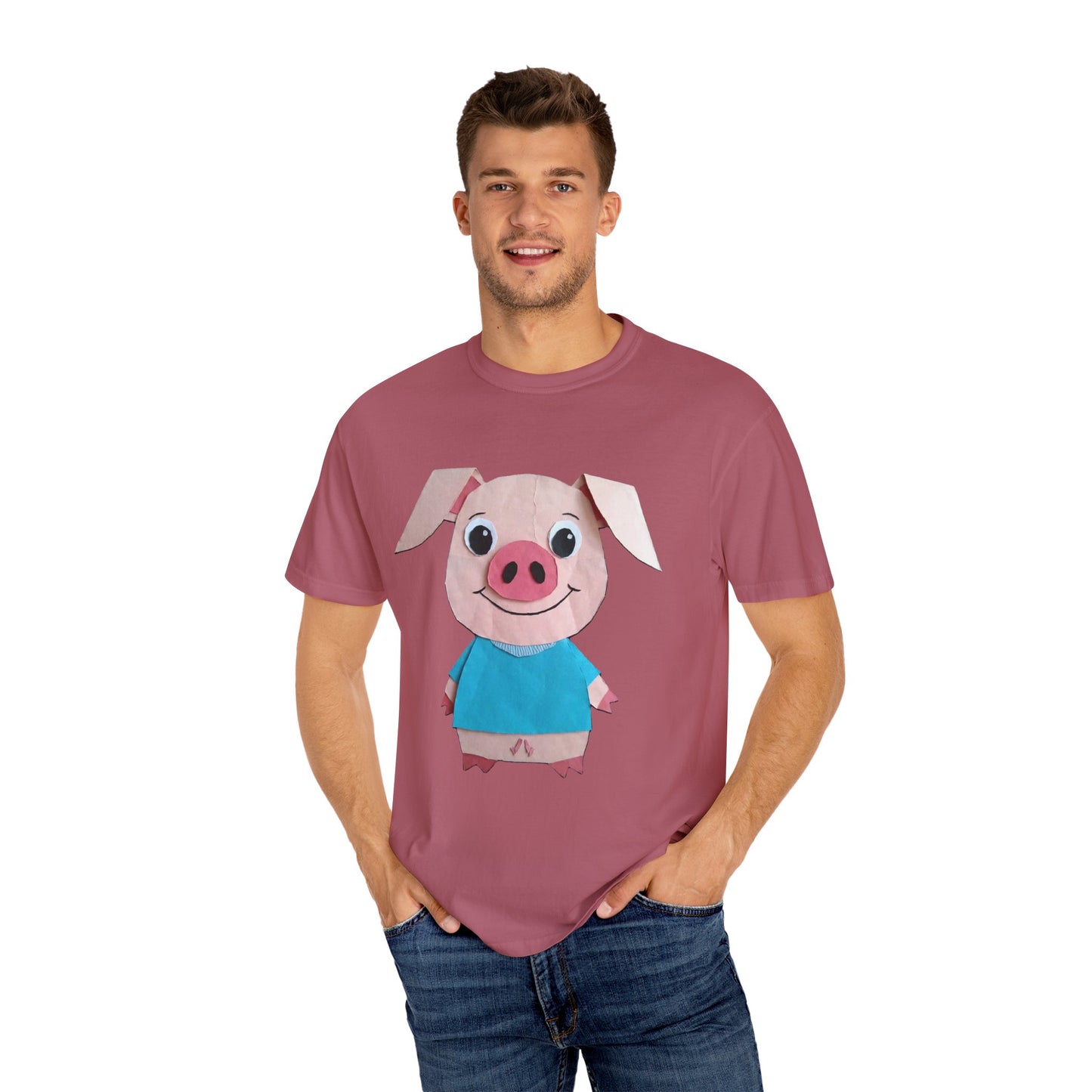 Cute Pig Character T-Shirt, Animal Lover Gift, Funny Graphic Tee, Casual Wear, Farm Themed Shirt
