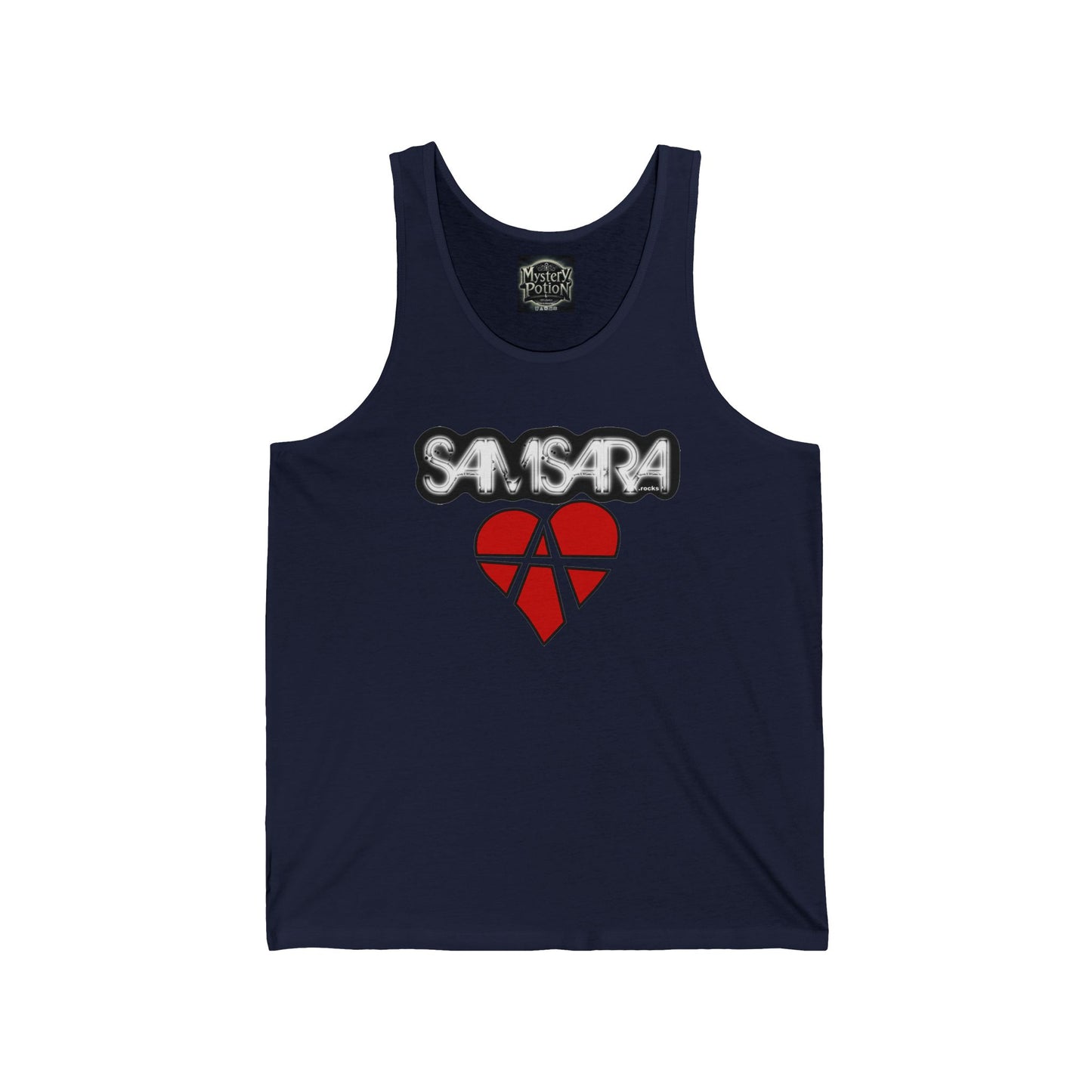 Samsara Rocks Love Anarchy Unisex Jersey Tank - Perfect for Concerts, Festivals, Music Lovers, Summer Wear, Casual Outings