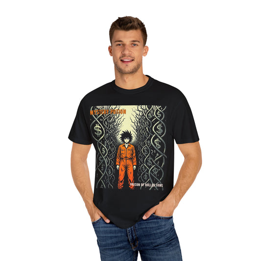 'Prison of Dollar Signs' by GOAT of Goth, Street Art Inspired Unisex T-Shirt, Cool Graphic Tee, Casual Wear, Hip Hop Fashion, Gift for Art Lovers, Unique Style