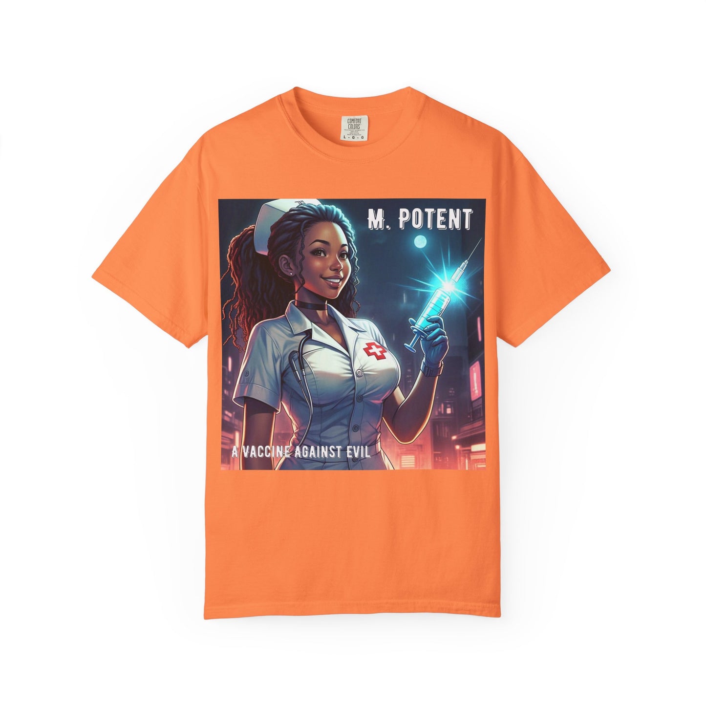 M. Potent's 'A Vaccine Against Evil', Medicine-Themed Unisex T-Shirt, Positive Vibes, Great for Nurses, Vaccination Awareness, Gift for Healthcare Workers
