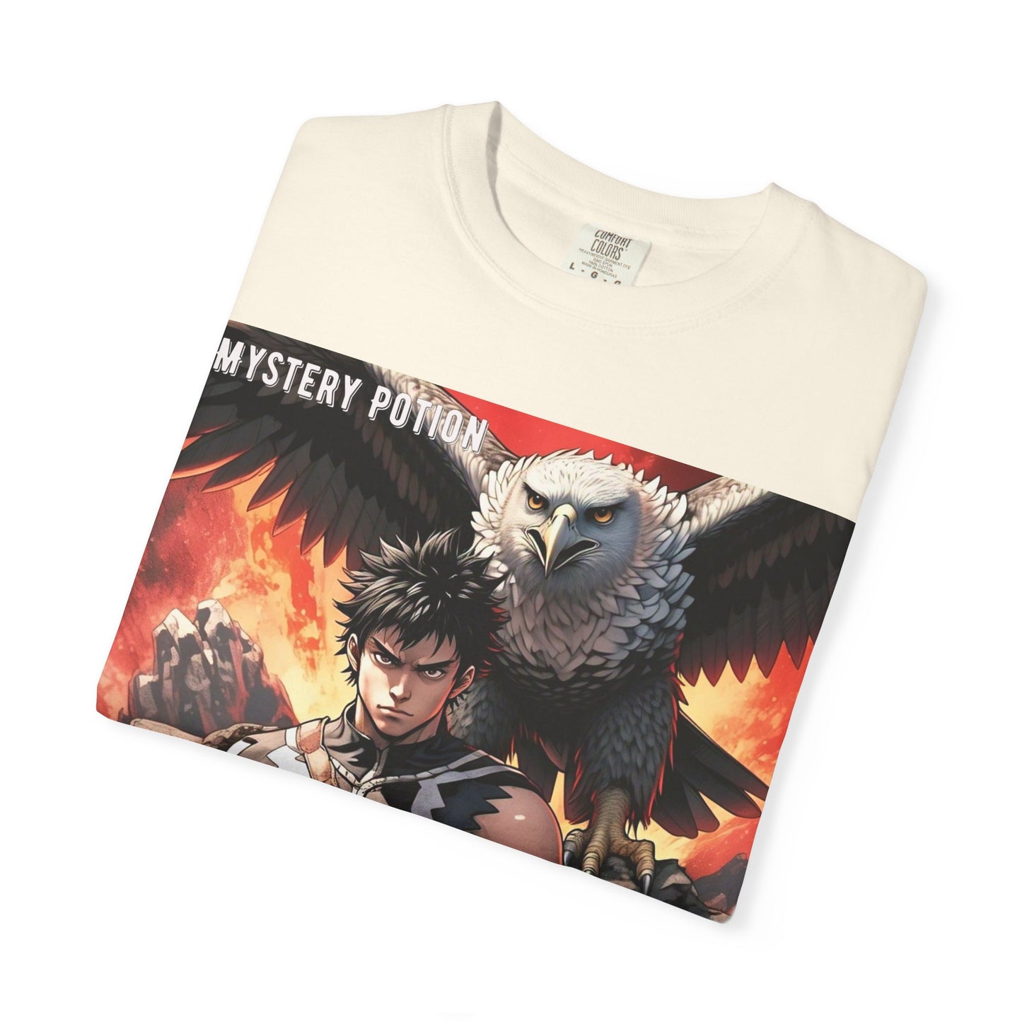 Unisex Anime Graphic T-Shirt, Mystery Potion Art Tee, Vintage Style, Casual Wear, Gift for Fans, Streetwear Apparel