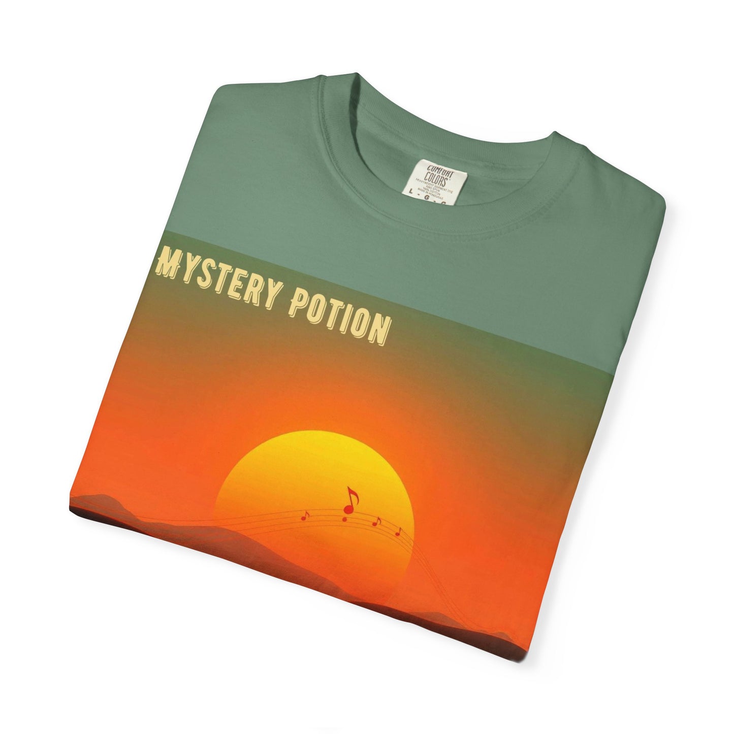 'The Summer of '25'  by Mystery Potion, Mystical Sunset T-Shirt - Unisex Garment-Dyed Tee, Retro Vibe, Bohemian Style, Summer Essential Swag