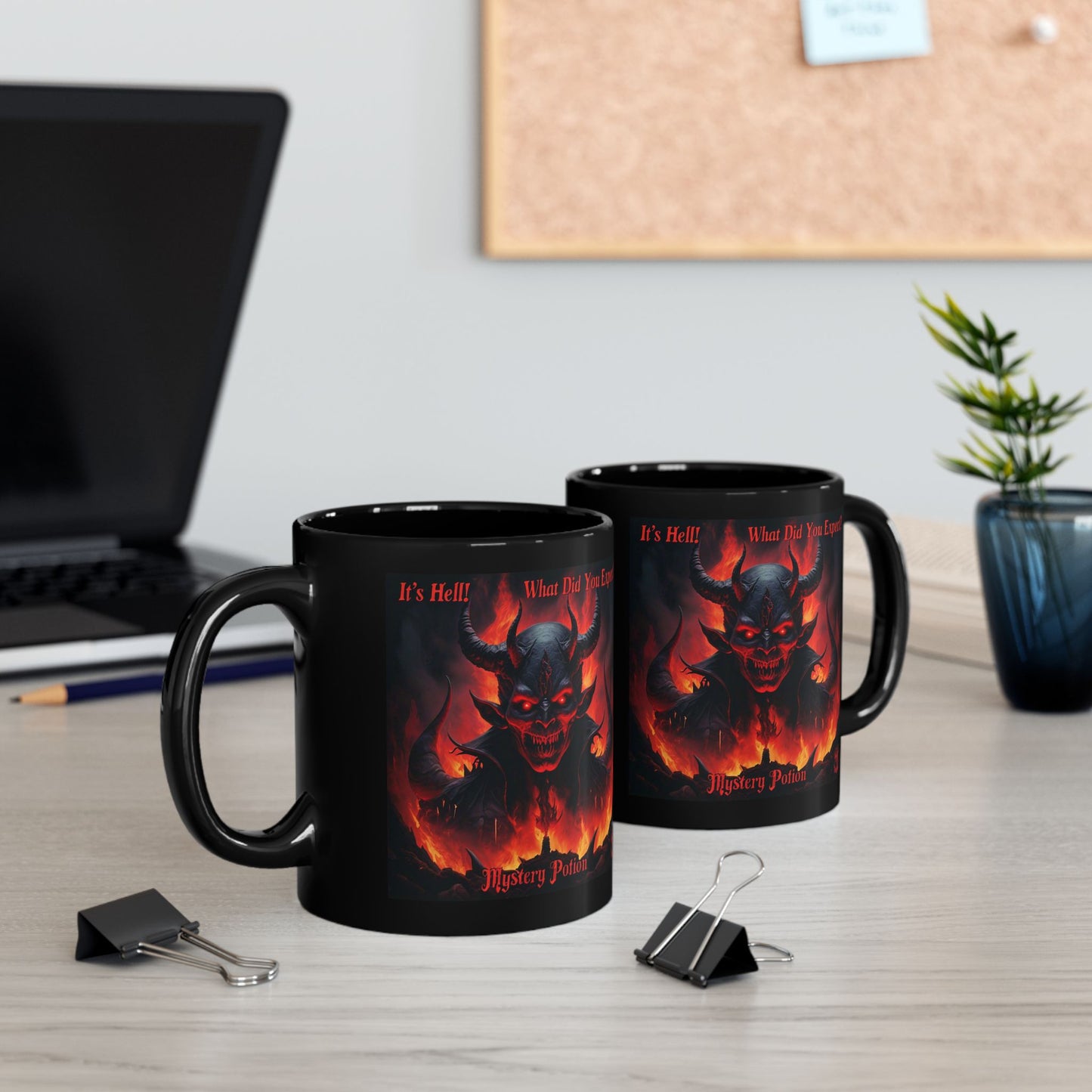 Demonic Fantasy Mug, Spooky Coffee Cup, Halloween Gift, Devilish Drinkware, Unique Kitchen Decor, Mystery Potion Mug