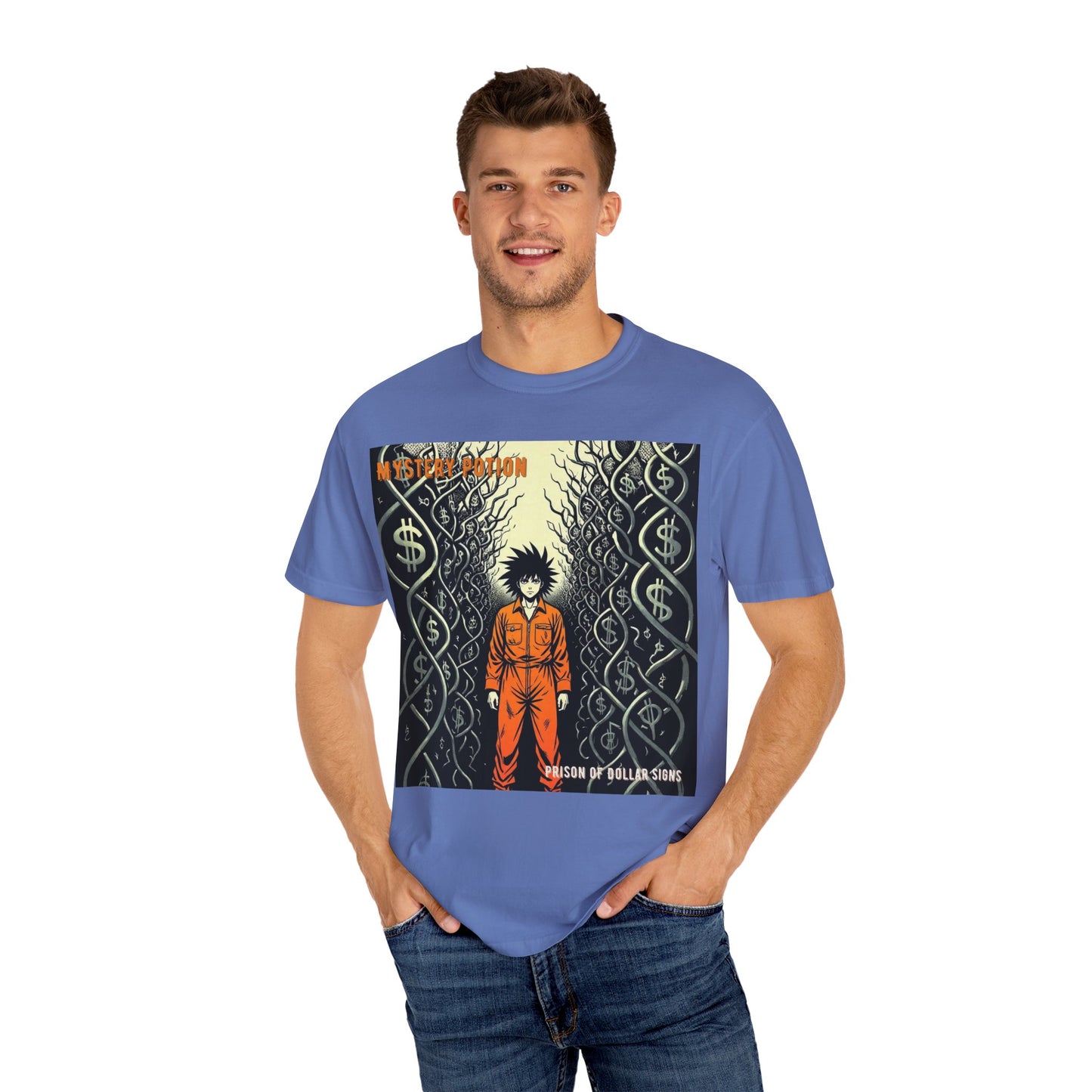 'Prison of Dollar Signs' by GOAT of Goth, Street Art Inspired Unisex T-Shirt, Cool Graphic Tee, Casual Wear, Hip Hop Fashion, Gift for Art Lovers, Unique Style