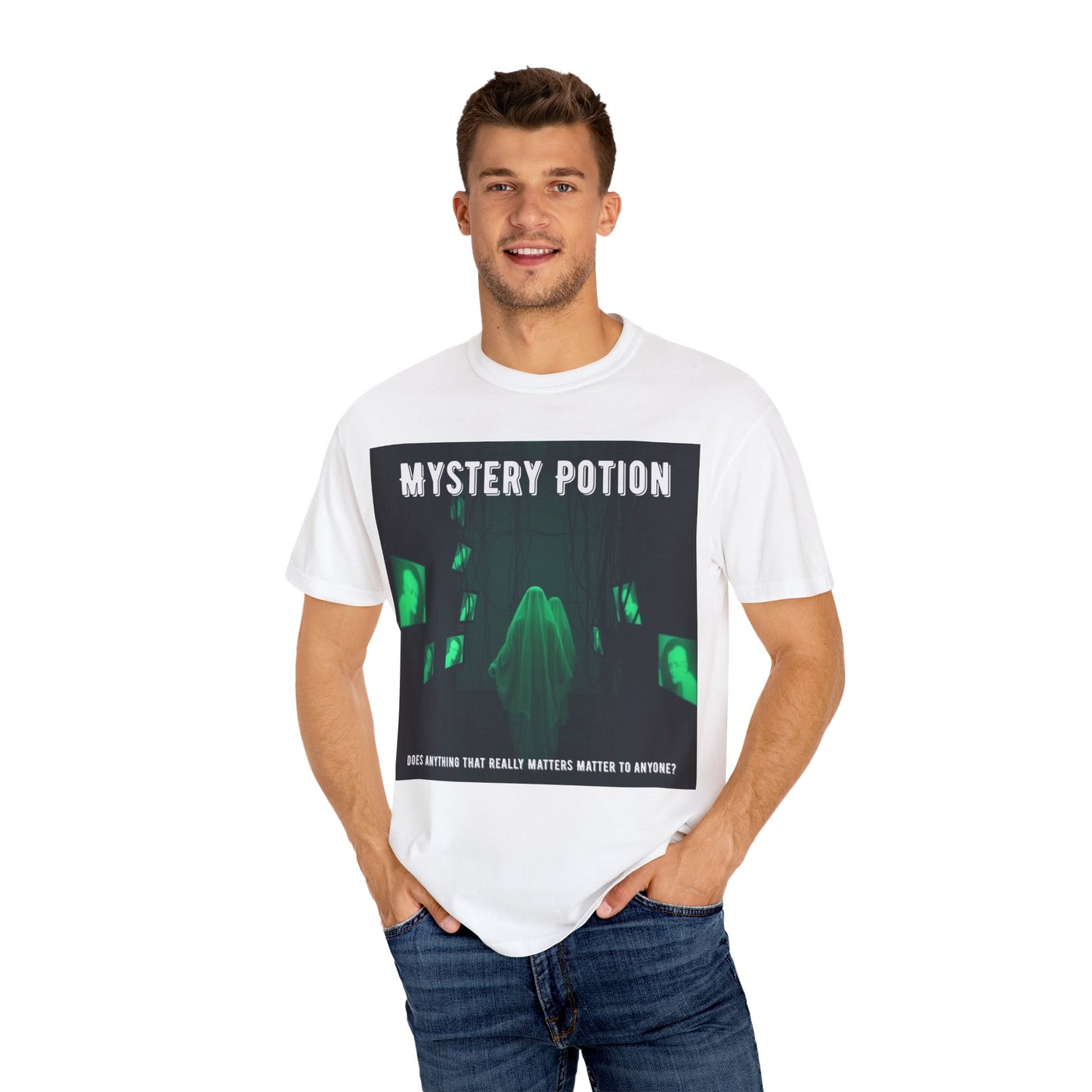 Mystery Potion Unisex T-Shirt | Ghostly Vibe | Perfect for Halloween, Gifts, or Casual Wear, Unique Tee, Spooky Apparel, Graphic Shirt