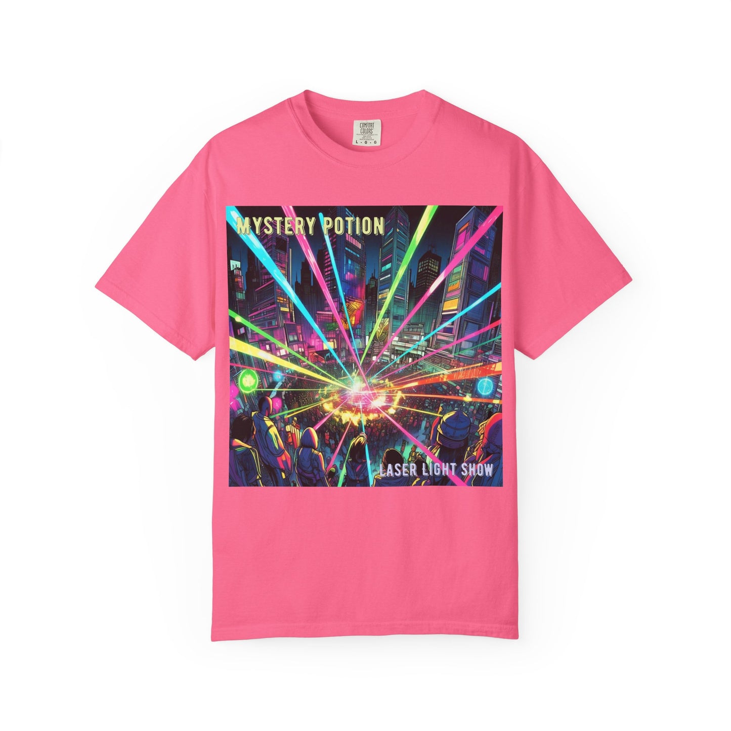 Mystery Potion Laser Light Show Tee, Unisex Graphic T-Shirt, Festival Wear, Concert Shirt, Party Outfit, Colorful Apparel