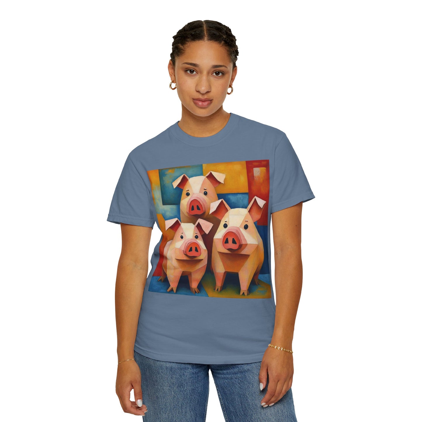 Pig Art T-Shirt, Funny Farm Tee, Animal Lover Gift, Unisex Graphic Tee, Cute Farmhouse Style, Casual Everyday Wear