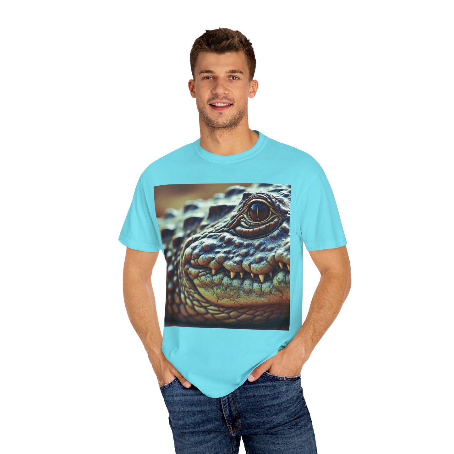 Aligator Unisex Garment-Dyed T-Shirt with Lizard Design, Cool Animal Tee for Nature Lovers, Gift for Her, Him, Birthday, Outdoor Enthusiasts