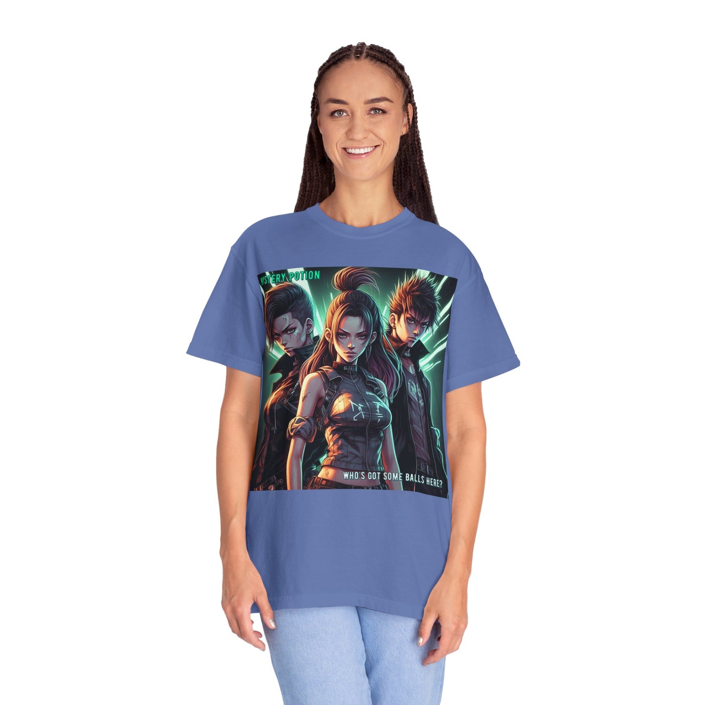 'Who's Got Some Balls Here?' by Mystery Potion, Unisex Graphic Tee, Trendy Gamer T-shirt, Anime Inspired Shirt, Gift for Him/Her, Casual Fashion