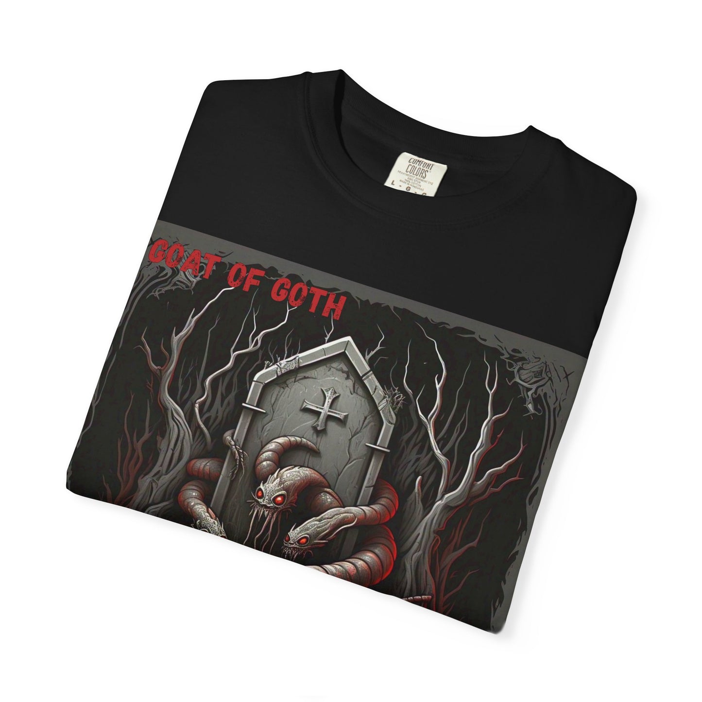 'Ignis An Terra' by GOAT of Goth, Gothic Graphic T-Shirt, Dark Aesthetic Tee, Unisex Halloween Shirt, Unique Gift for Horror Lovers, Casual Everyday Wear