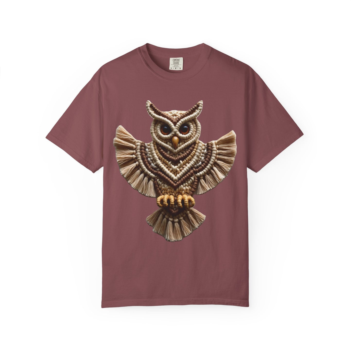 Artistic Macrame Owl T-Shirt, Unisex Graphic Tee, Nature Lover Gift, Bohemian Style Shirt, Wildlife Art Apparel, Unique Owl Design