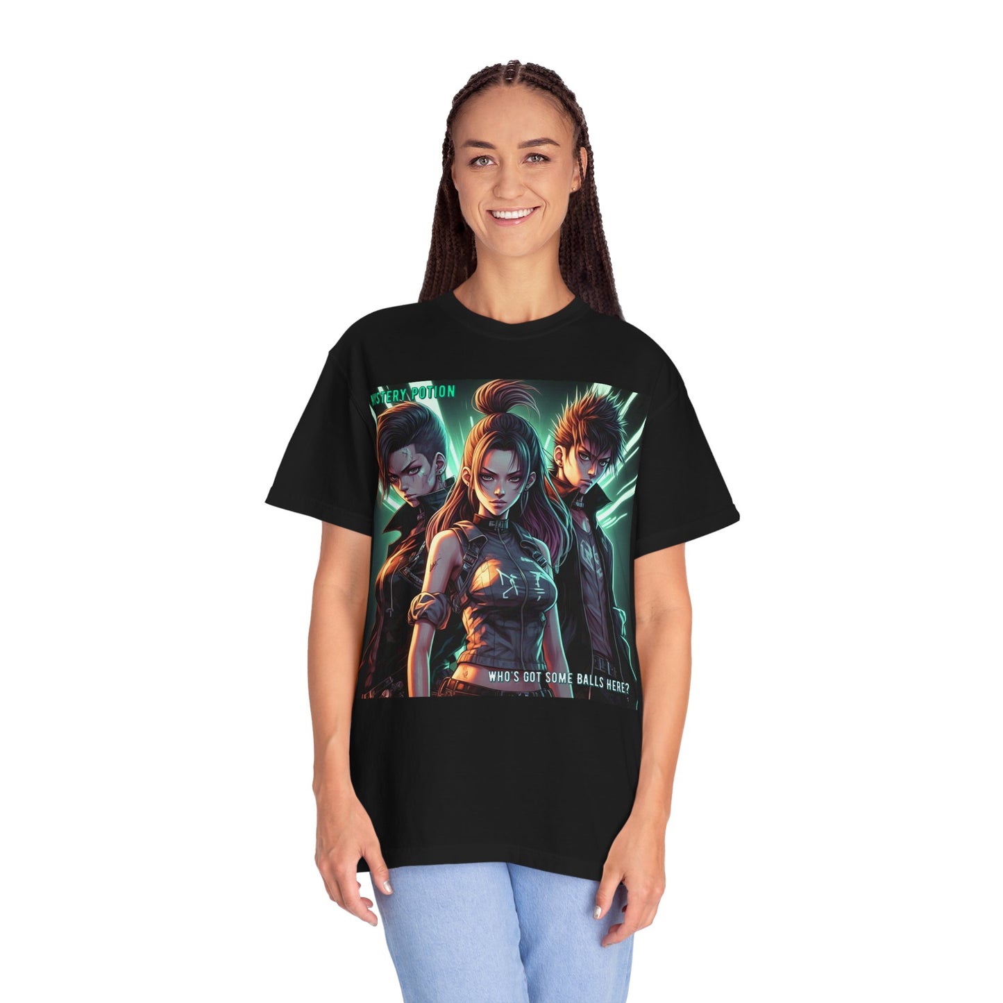 'Who's Got Some Balls Here?' by Mystery Potion, Unisex Graphic Tee, Trendy Gamer T-shirt, Anime Inspired Shirt, Gift for Him/Her, Casual Fashion