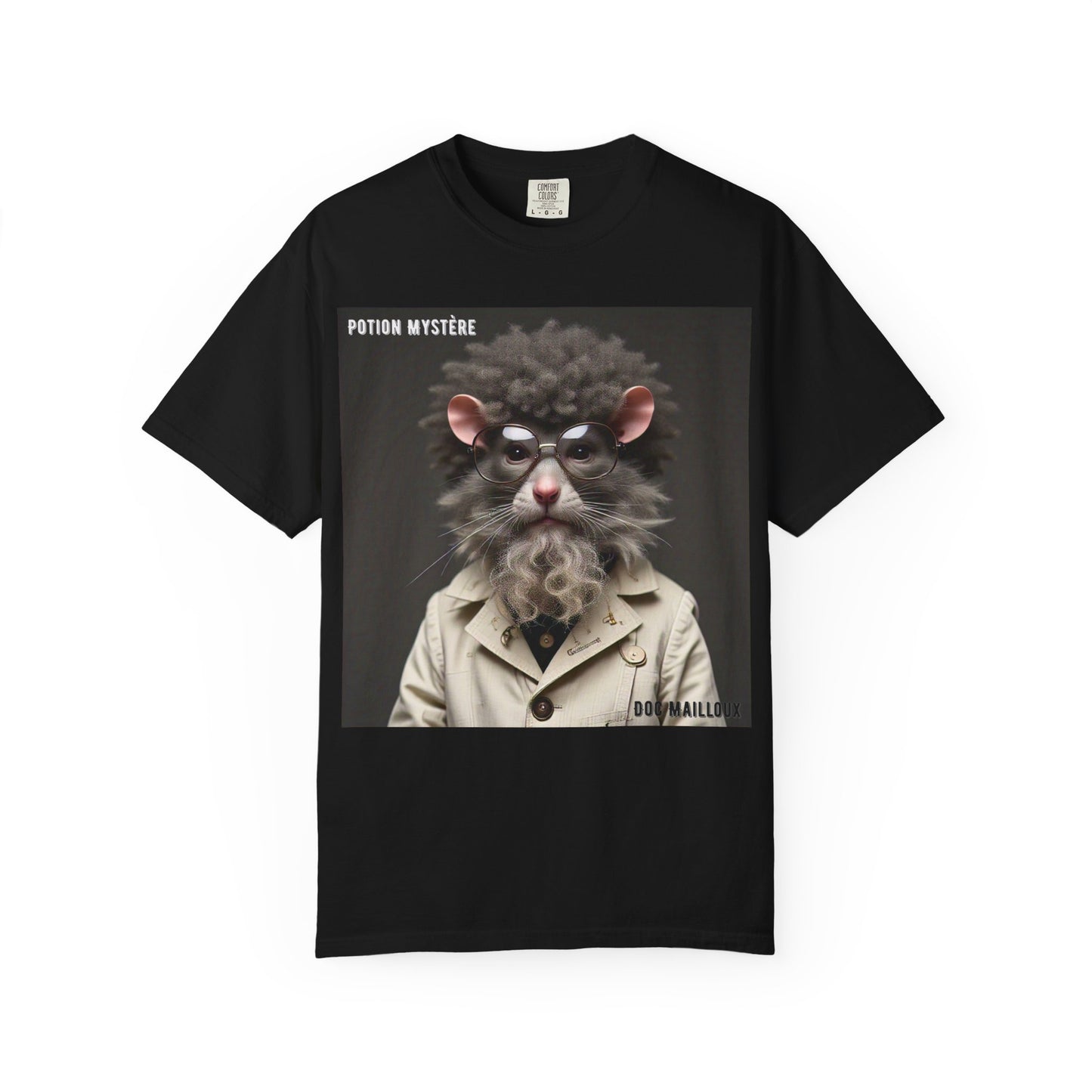 Doc Mailloux by Potion Mystère, Rat Graphic T-Shirt, Unisex Funny Tee, Gift for Animal Lovers, Unique Vintage Style Clothing, Statement Tee for Parties