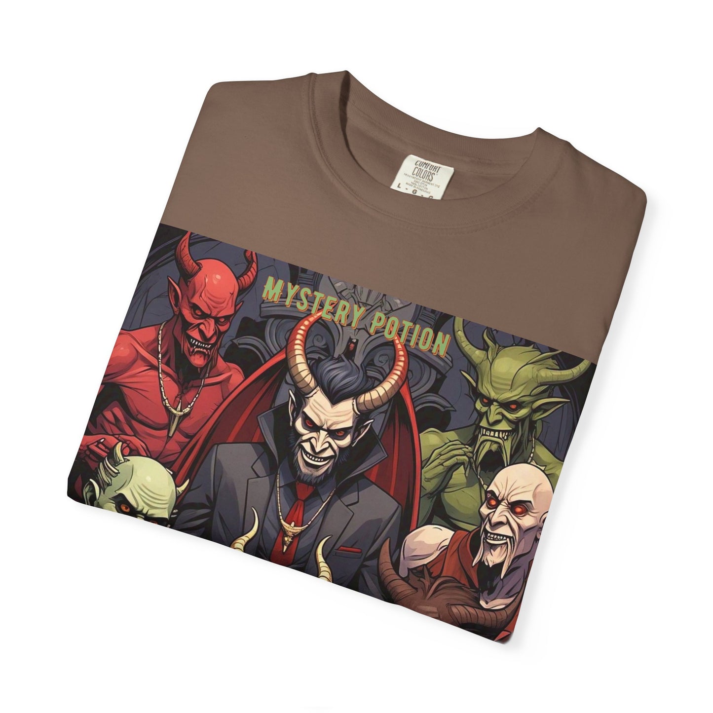 'Lucifer's Legion' by Mystery Potion, Unisex T-Shirt, Devil-Inspired Tee, Halloween Shirt, Comic Book Merch, Gift for Fans