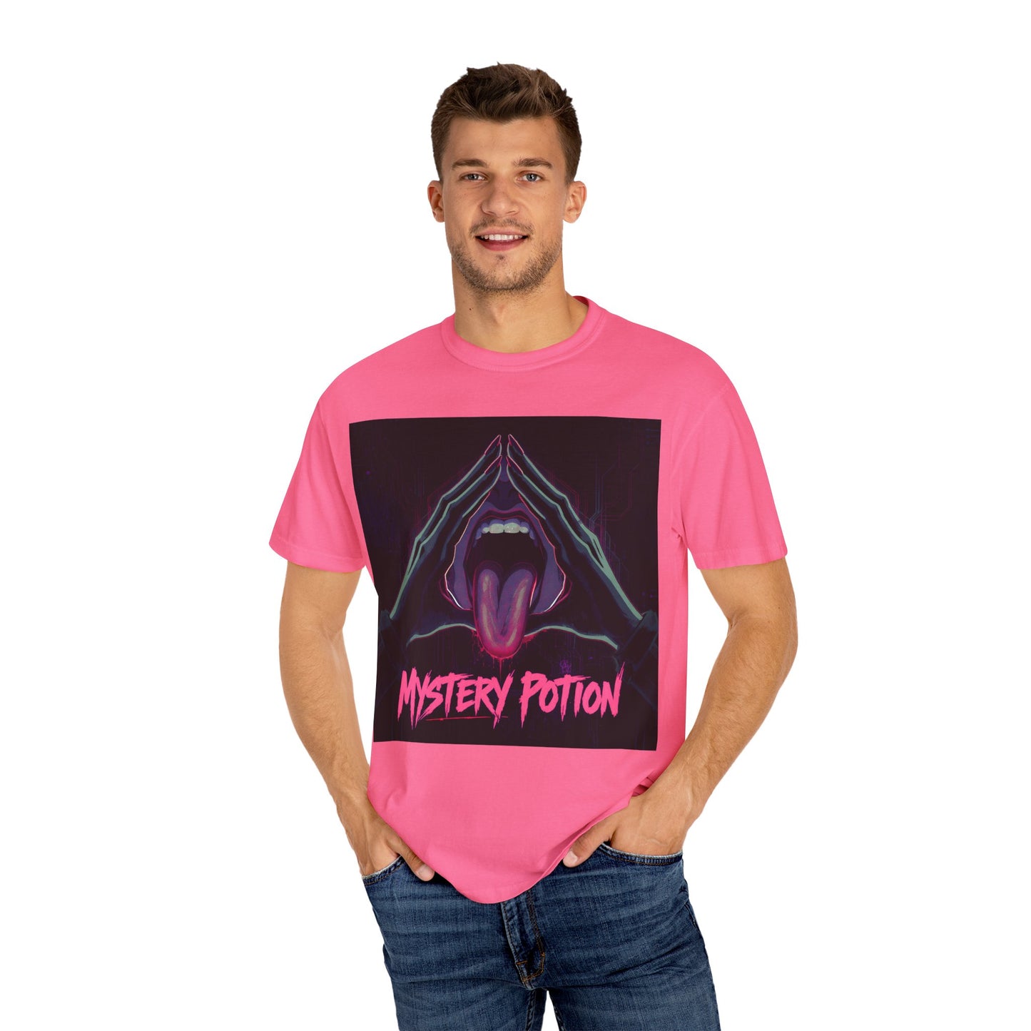 Mystery Potion Graphic Tee, Unisex T-Shirt for Festivals, Gift for Friends, Retro Vibes, Statement Shirt