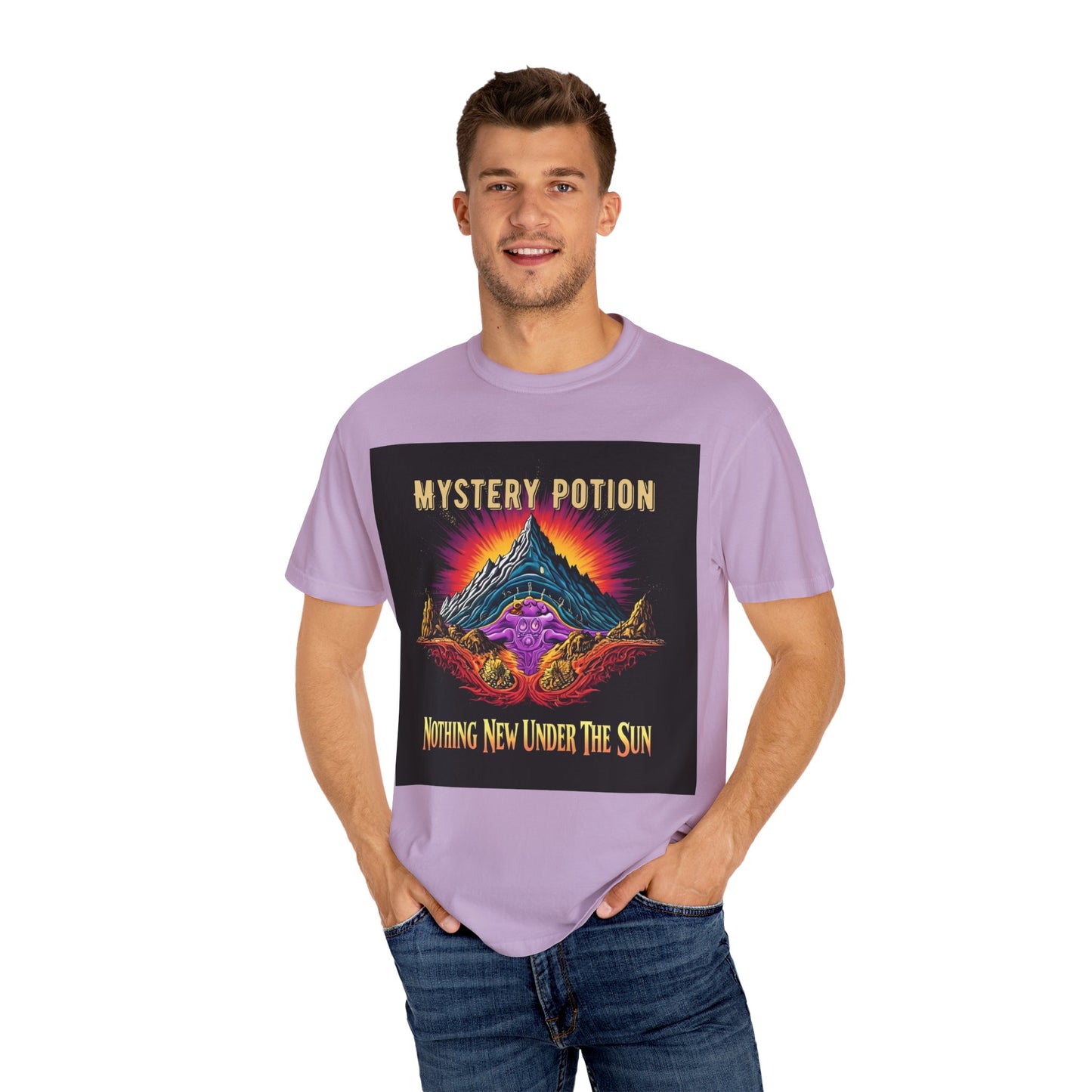 Mystical Graphic T-Shirt, "Nothing New Under The Sun" Vintage Aura Tee, Unisex Casual Wear, Unique Gift for Nature Lovers, Festival Essentials, Eco-Friendly Fashion