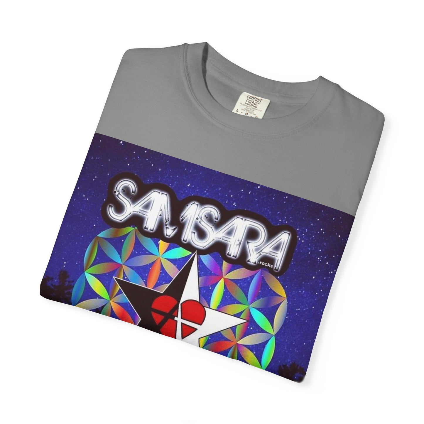 Sounds Of Absolute Power by Samsara Vibrant Graphic T-Shirt for Nature Lovers, Unisex Tee, Festival Wear, Gift for Music Enthusiasts, Bohemian Style Apparel