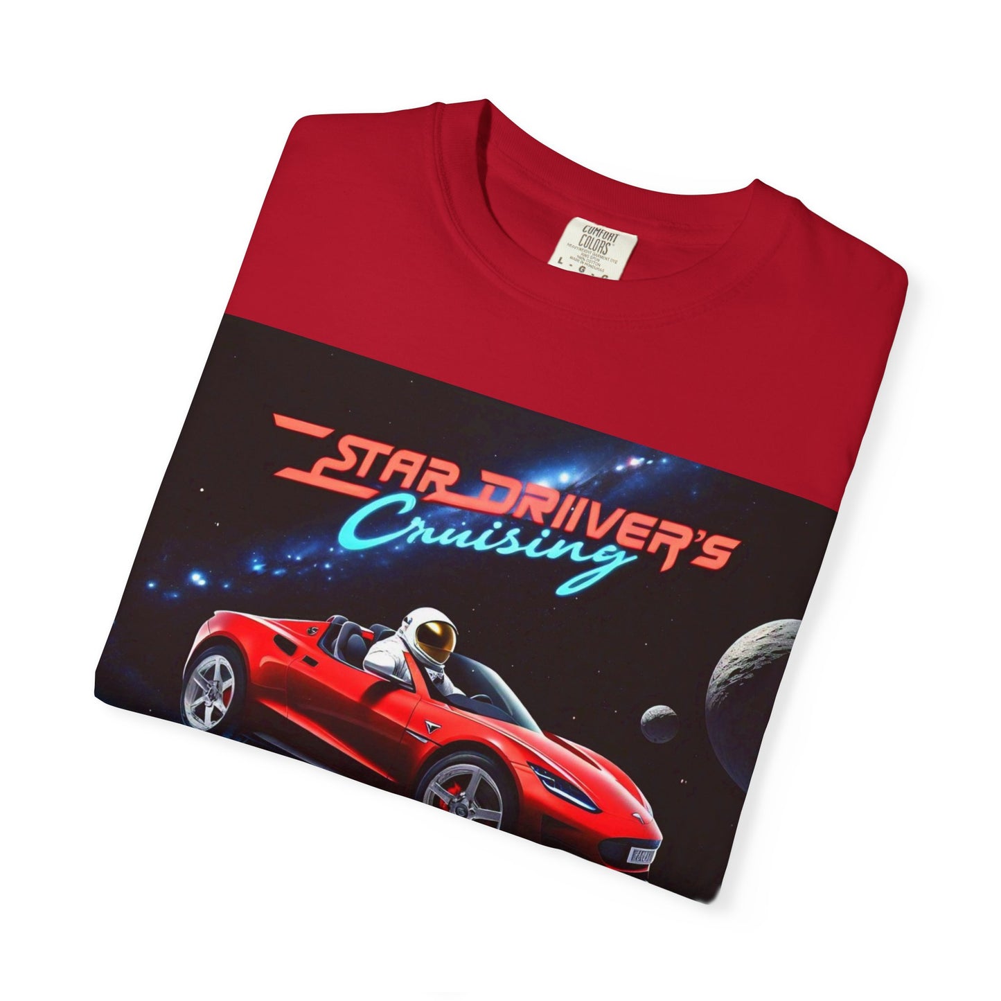'Star Driver's Cruising' by Mystery Potion, Galaxy Adventure Unisex T-Shirt, Cool Space Tee, Star Driver's Cruise Shirt, Gift for Gamers, Casual Wear, Astronomy Lover