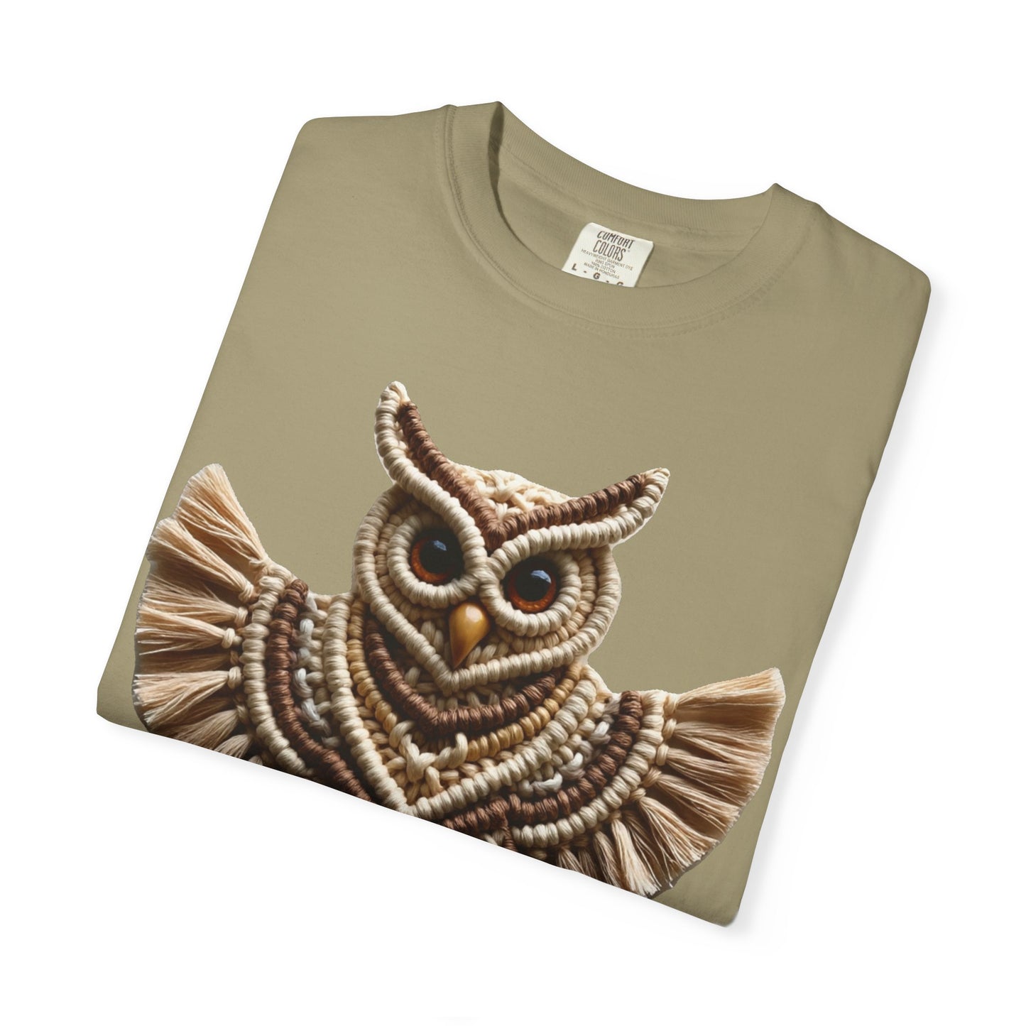 Artistic Macrame Owl T-Shirt, Unisex Graphic Tee, Nature Lover Gift, Bohemian Style Shirt, Wildlife Art Apparel, Unique Owl Design