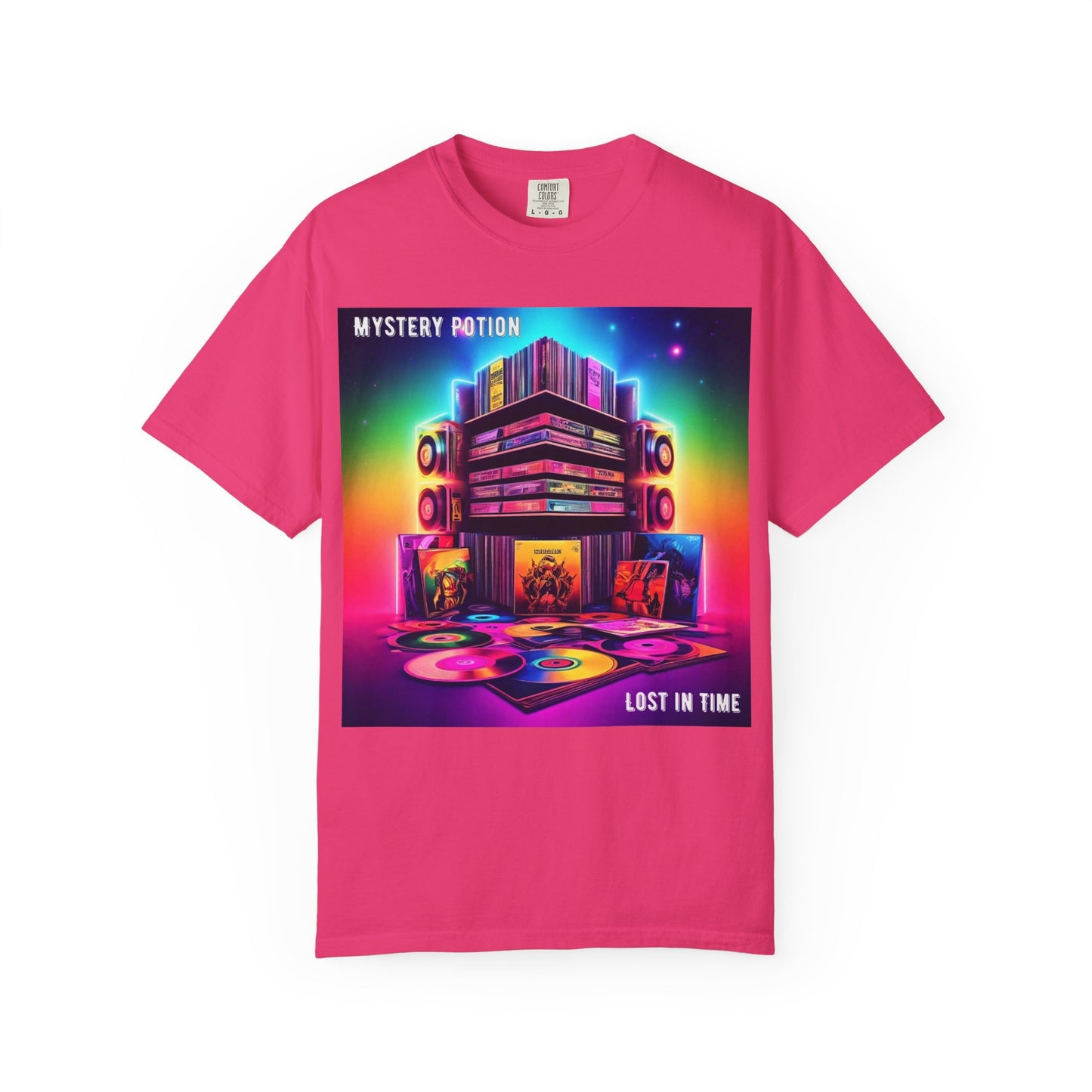 Lost In Time Vintage Vibe T-Shirt - Mystery Potion Graphic Tee, Unisex Casual Wear, Retro Music Lovers, Festival Apparel, Gift Idea