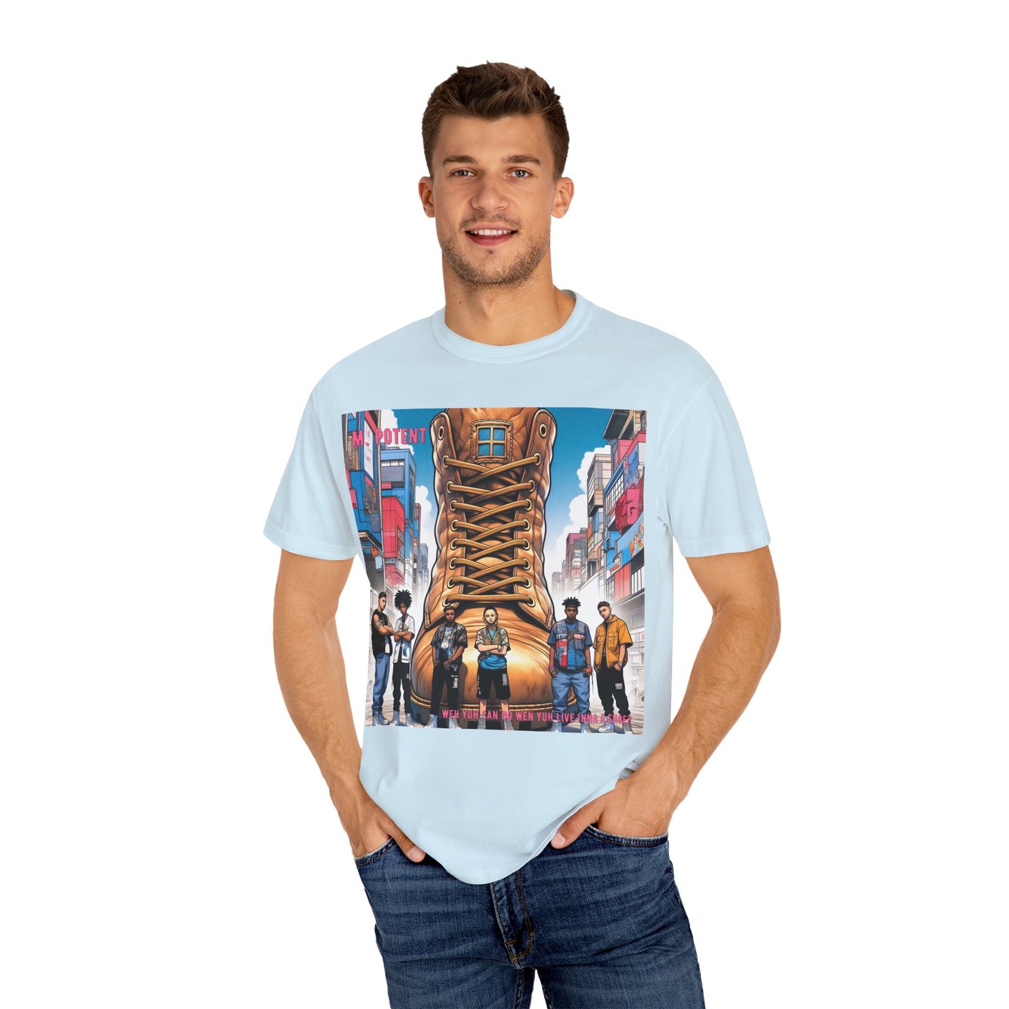 Urban-Inspired "What Can You Do When You Live In A Shoe?" Graphic Tee, Streetwear T-shirt, Casual Wear, Hip Hop Fashion, Birthday Gift, Unisex T-shirt with Bold Design