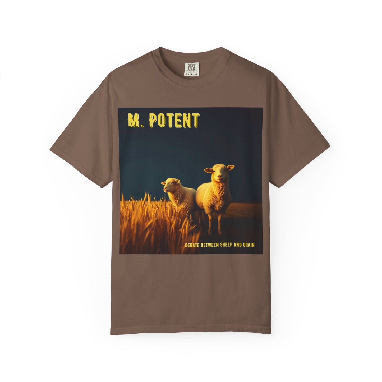 Debate Between Sheep and Grain by M. Potent, Sheep Graphic T-Shirt, Unisex Fashion Top, Farm Life Tee, Gift for Animal Lovers, Casual Everyday Wear