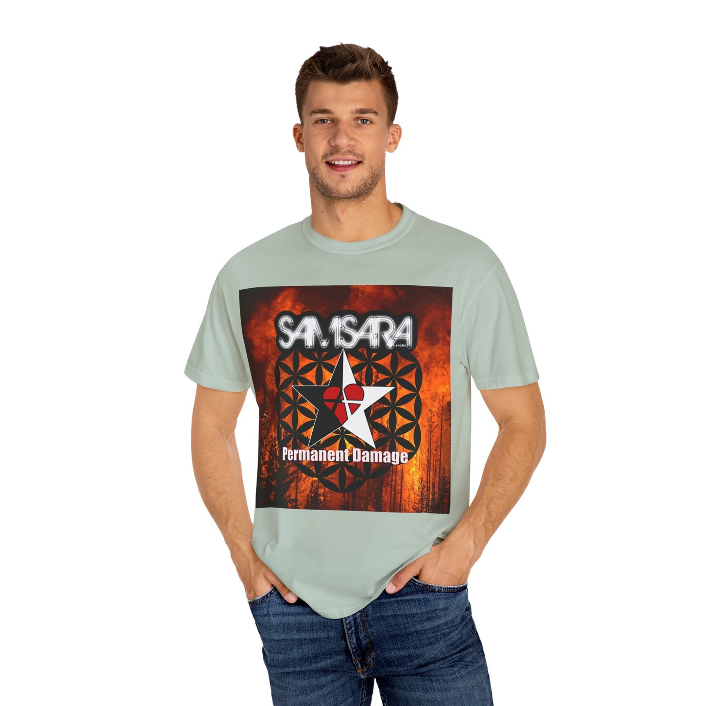 'Permanent Damage' by Samsara, Bold Graphic T-Shirt, Music Festival Gear, Unisex Casual Tee, Unique Gift for Friends, Statement Apparel, Concert Outfit