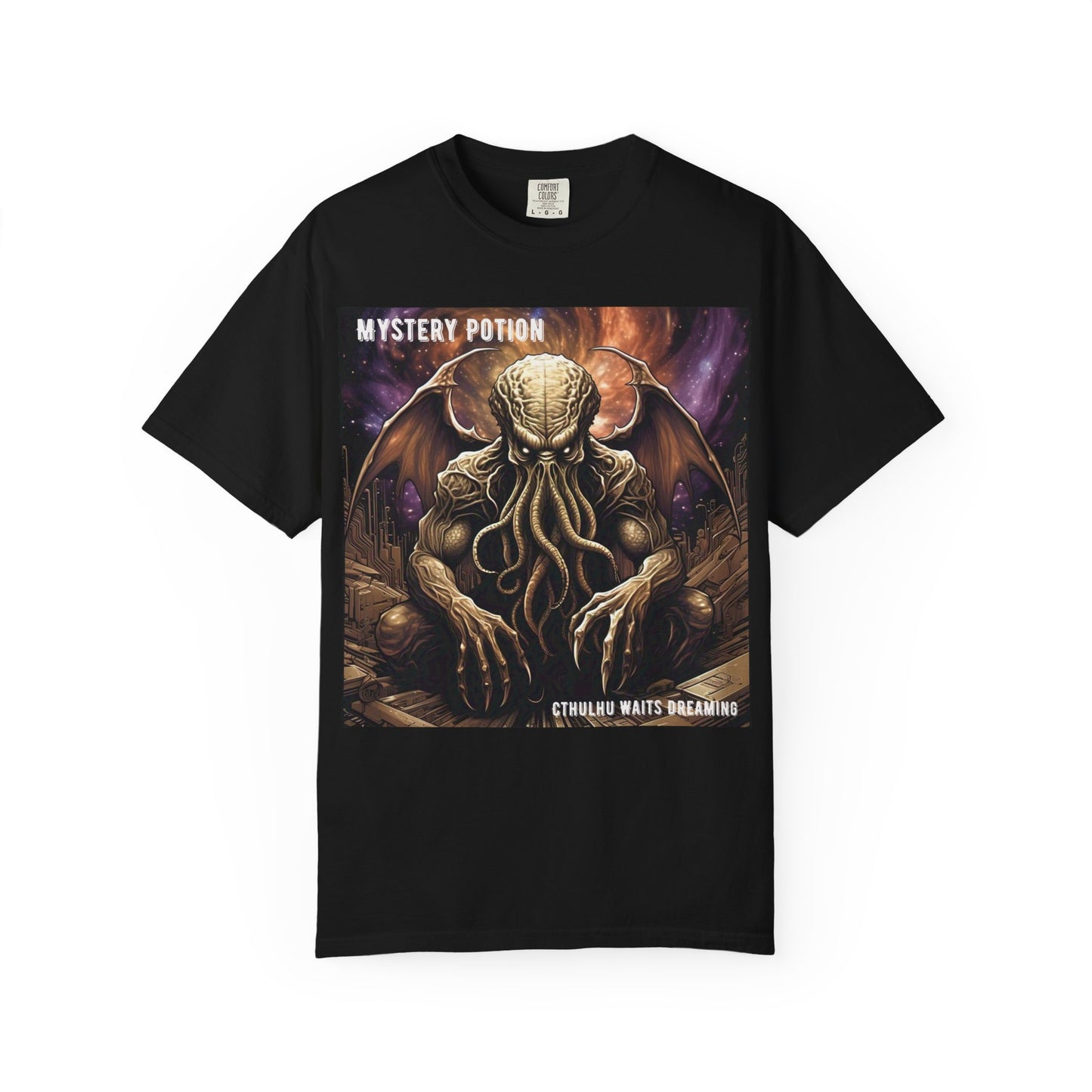 Mystery Potion Unisex T-Shirt, Cthulhu Inspired Tee, Gothic Apparel, Witchy Clothing, Halloween Outfit, Fantasy Fan Gift