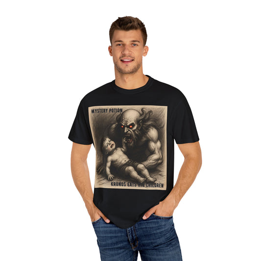 'Kronos Eats His Children' by Mystery Potion Vintage Graphic Tee, Unisex T-shirt, Horror Aesthetic Shirt, Gift for Halloween, Retro Style Apparel, Unique Men’s or Women’s Fashion