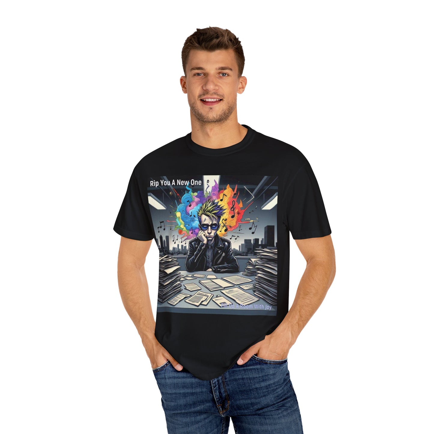 Colorful Creative T-Shirt - Rip You A New One Graphic Tee, Unisex Design for Artists, Music Lovers, Gift for Holidays, Casual Wear