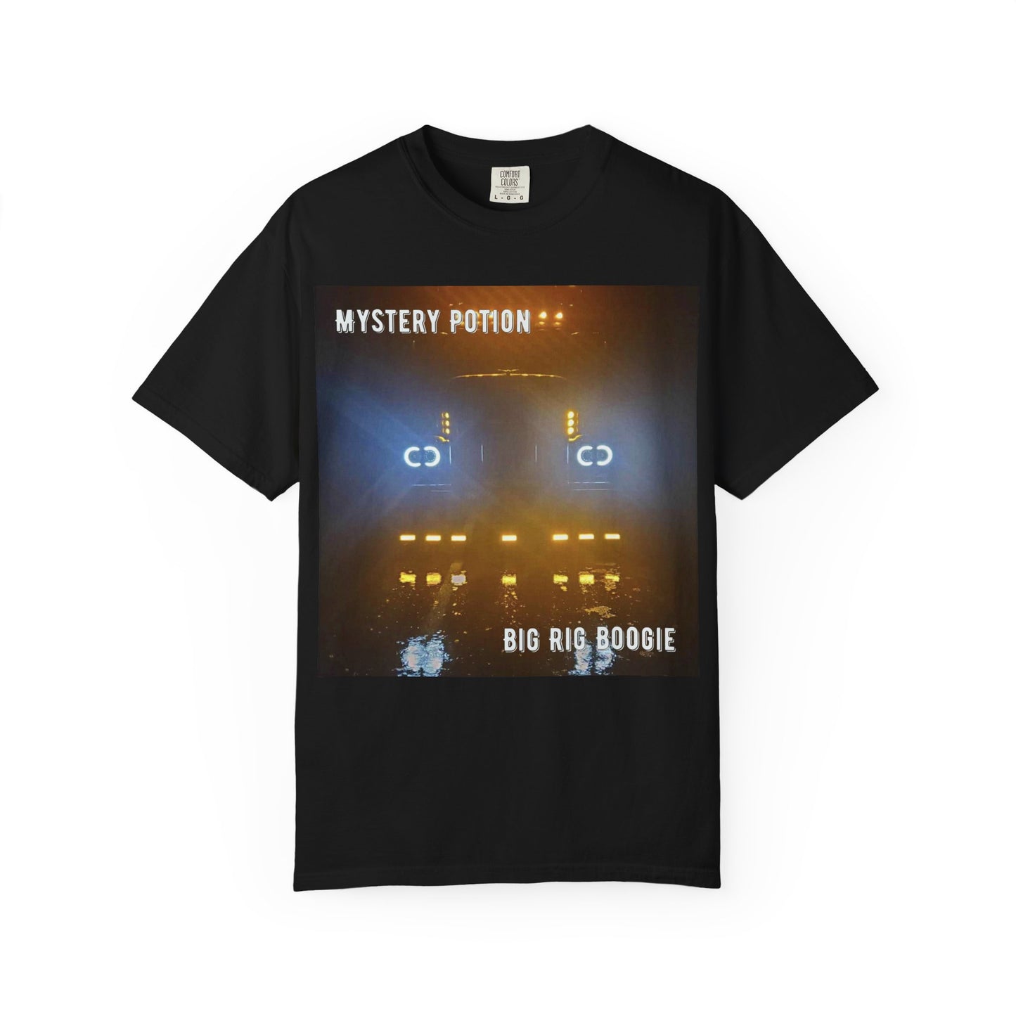 'Big Rig Boogie' by Mystery Potion Unisex Garment-Dyed T-Shirt | Unique Graphic Tee, Music Festival Shirt, Casual Wear, Gift for Friends, Unisex Style