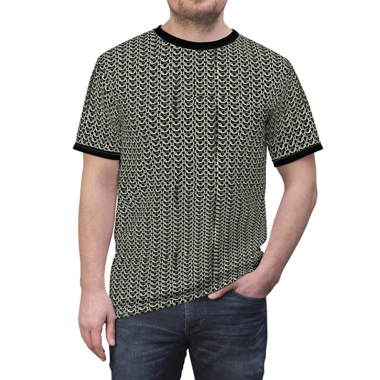 Chain Mail Style Unisex Cut & Sew Tee | Trendy Casual Wear, Unique Graphic Tee, Gift for Him/Her, Everyday Comfort, Perfect for Festivals