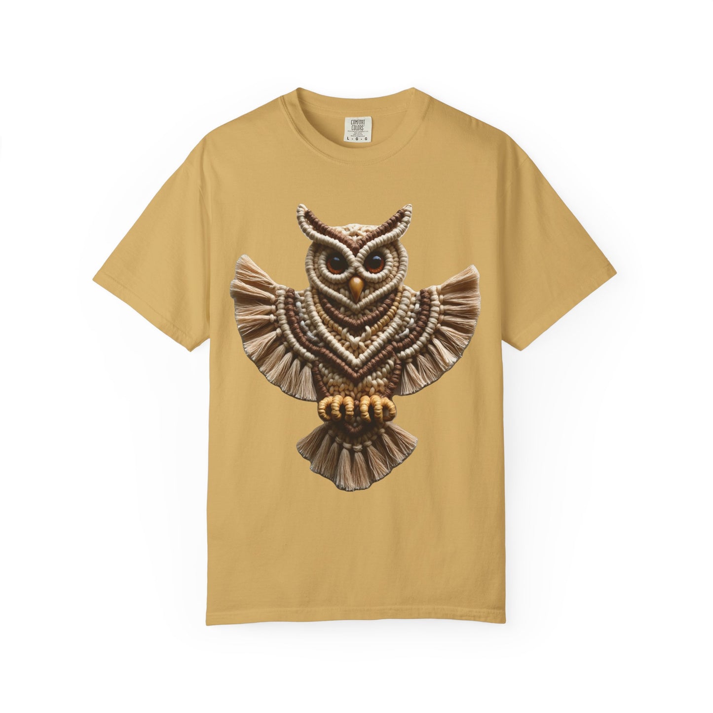Artistic Macrame Owl T-Shirt, Unisex Graphic Tee, Nature Lover Gift, Bohemian Style Shirt, Wildlife Art Apparel, Unique Owl Design
