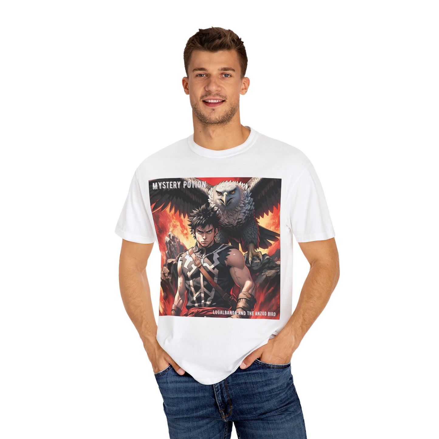 Unisex Anime Graphic T-Shirt, Mystery Potion Art Tee, Vintage Style, Casual Wear, Gift for Fans, Streetwear Apparel