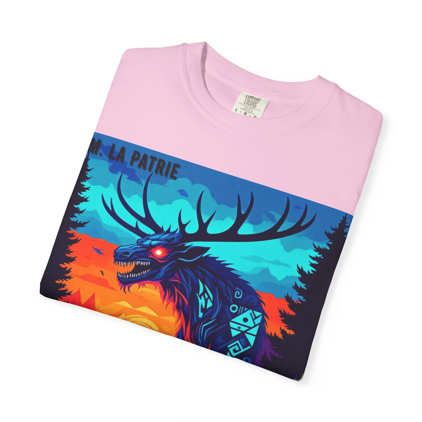 'Wendigo' par M. La Patrie, Vibrant First Nations Style Graphic T-Shirt, Unique Art Tee for Nature Lovers, Gift for Halloween, Cozy Casual Wear, Unisex Shirt