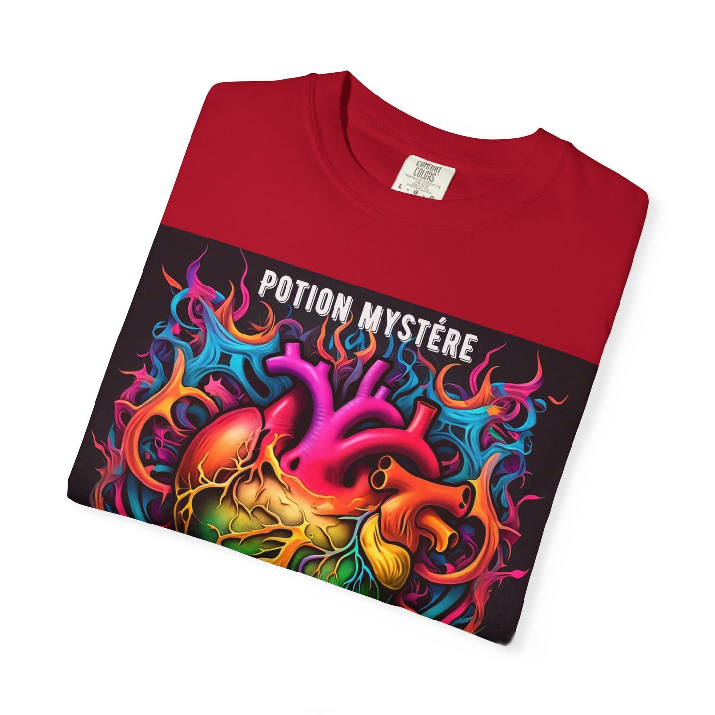 'L'Amour est La Réponse' par Potion Mystére, Mystical Heart Unisex T-Shirt, Colorful Graphic Tee, Boho Style Shirt, Gift for Him/Her, Festival Wear, Potion Mystérie Design