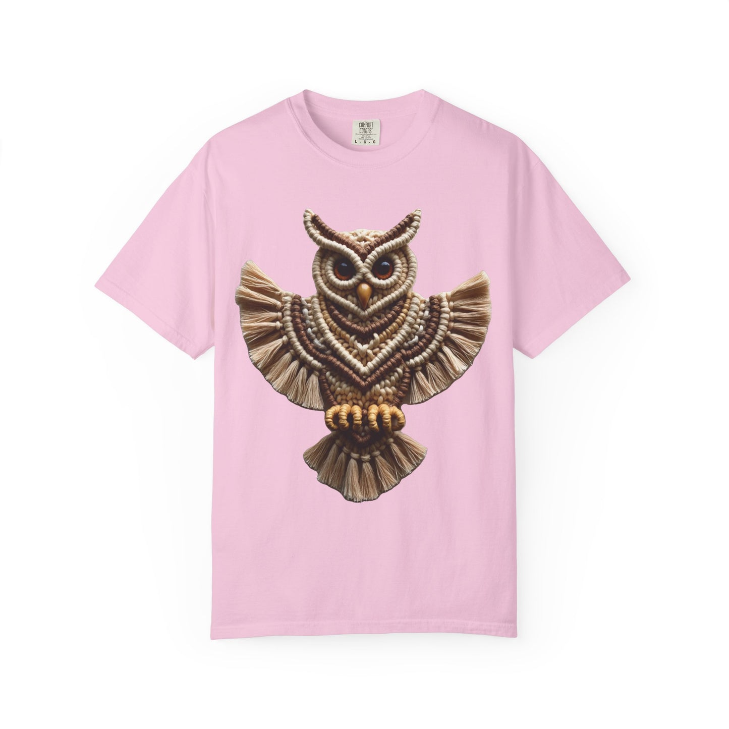 Artistic Macrame Owl T-Shirt, Unisex Graphic Tee, Nature Lover Gift, Bohemian Style Shirt, Wildlife Art Apparel, Unique Owl Design